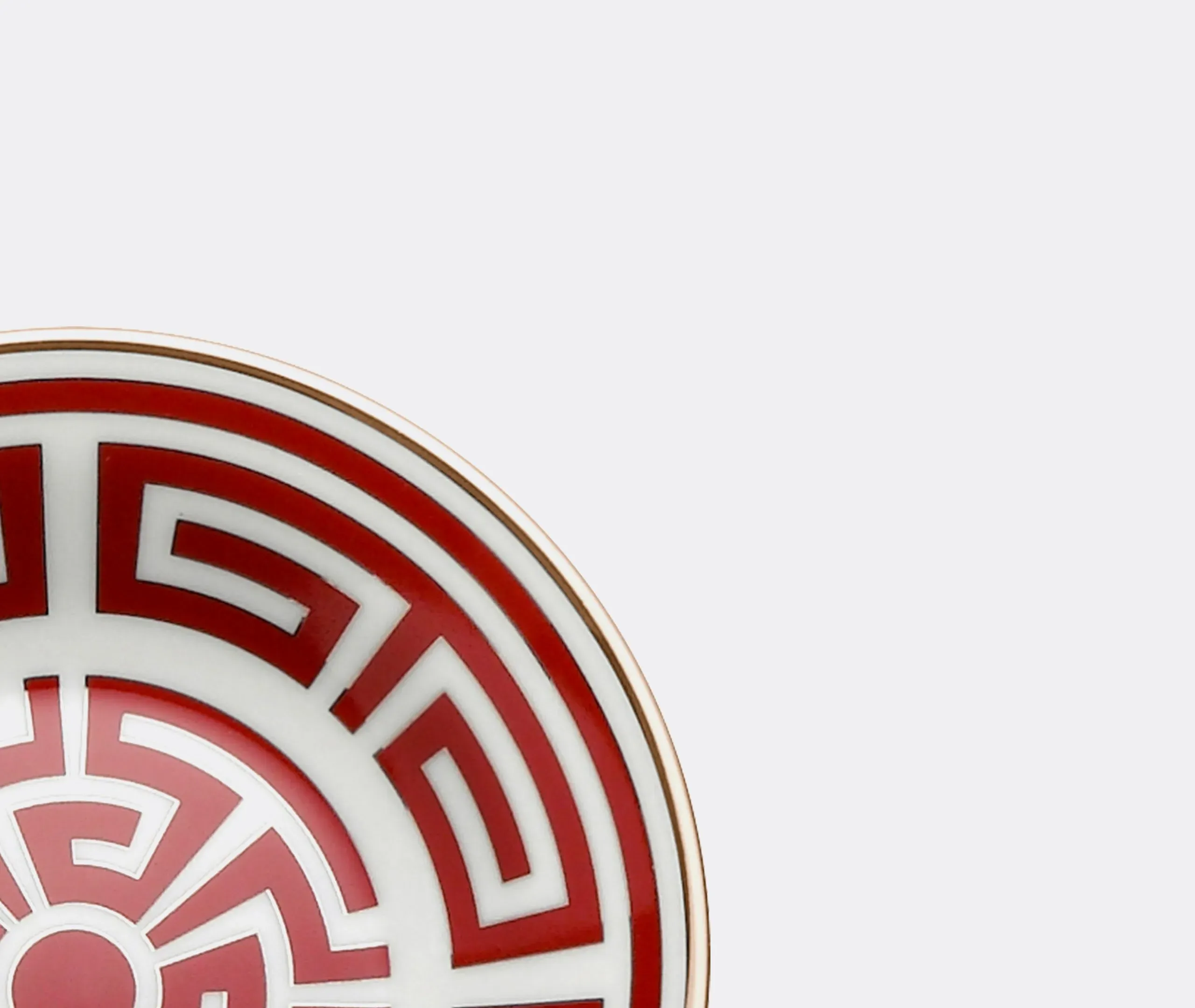 Set of 2 Coffee Saucers with Full Pattern - Red