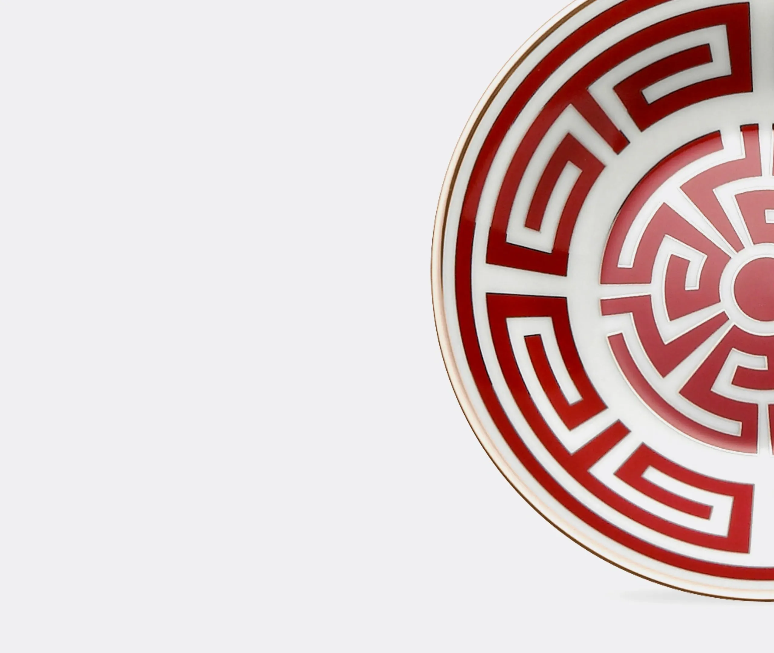 Set of 2 Coffee Saucers with Full Pattern - Red