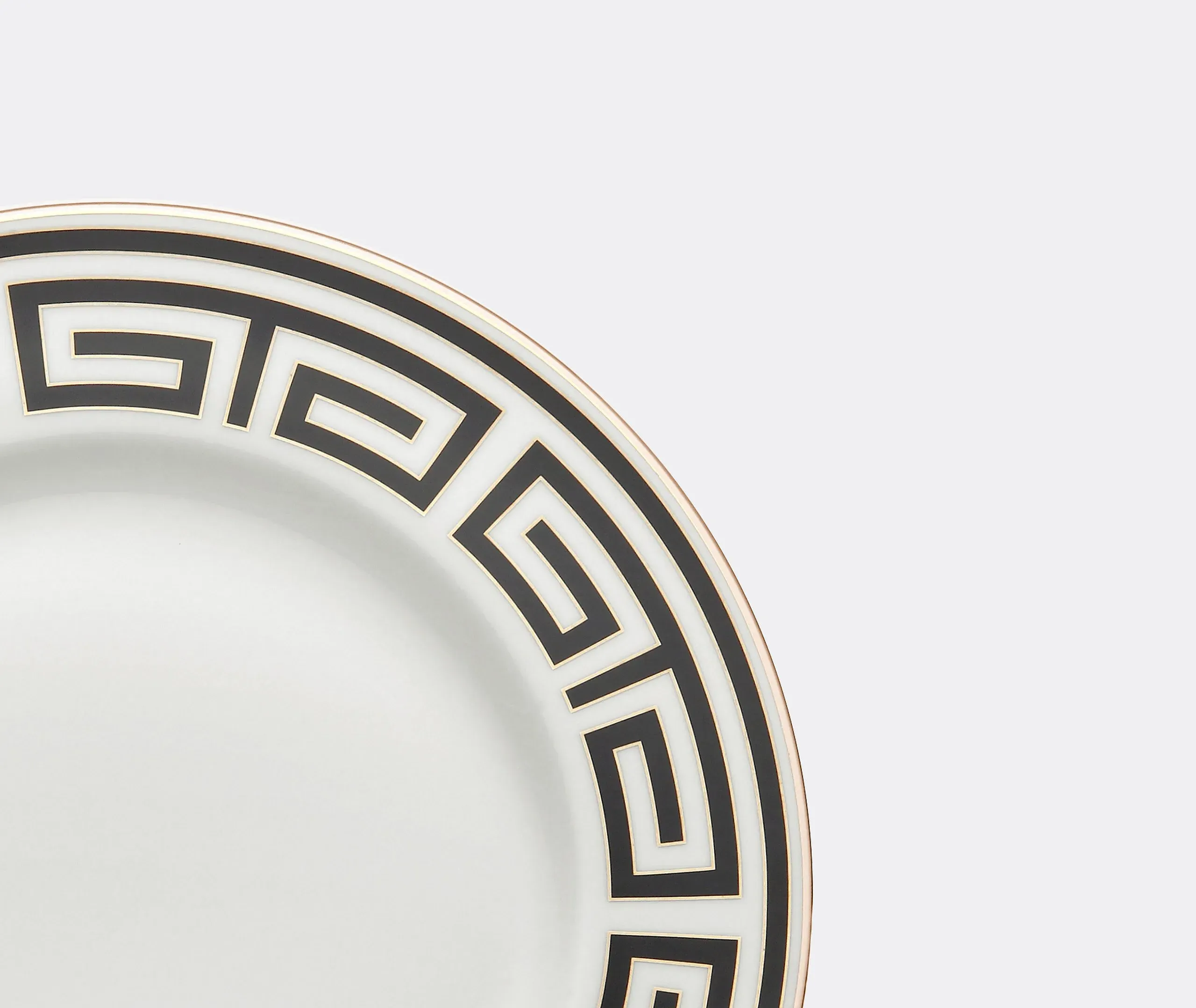Set of 2 Dinner Plates with Edge Pattern - Black