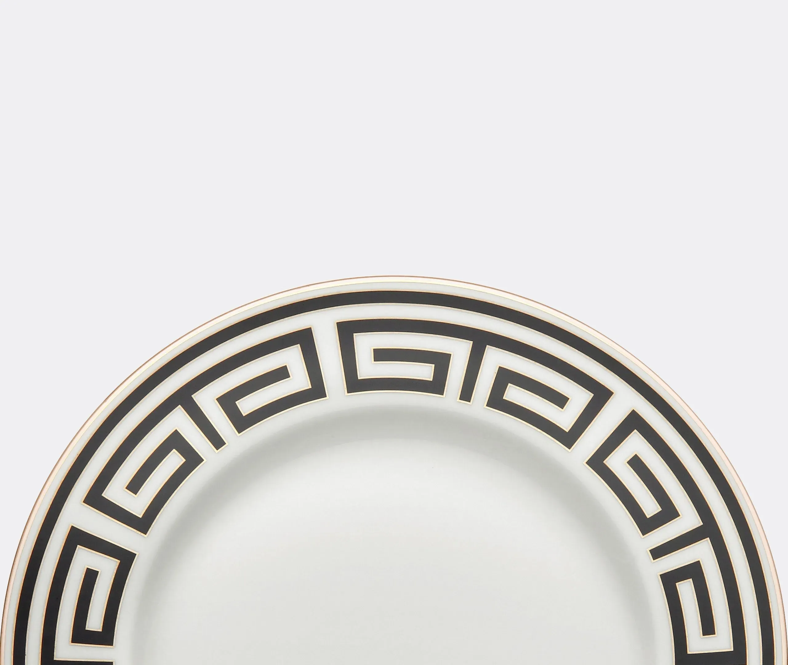 Set of 2 Dinner Plates with Edge Pattern - Black