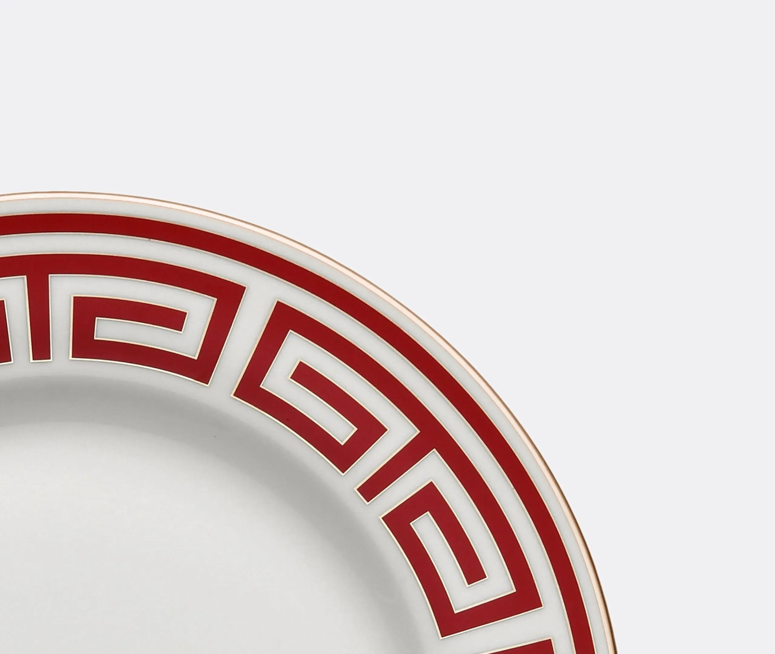 Set of 2 Soup Plates with Edge Pattern - Red