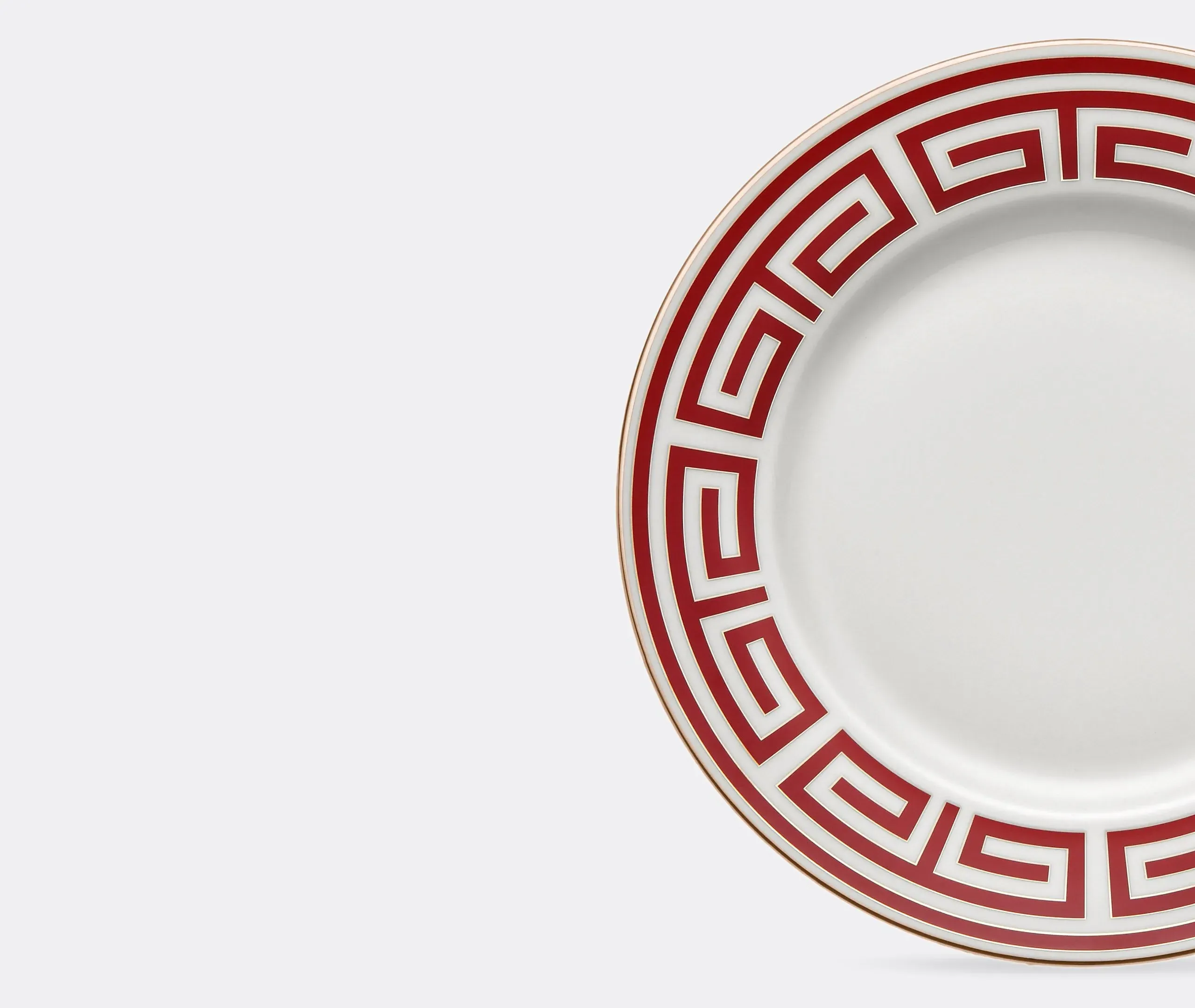 Set of 2 Soup Plates with Edge Pattern - Red