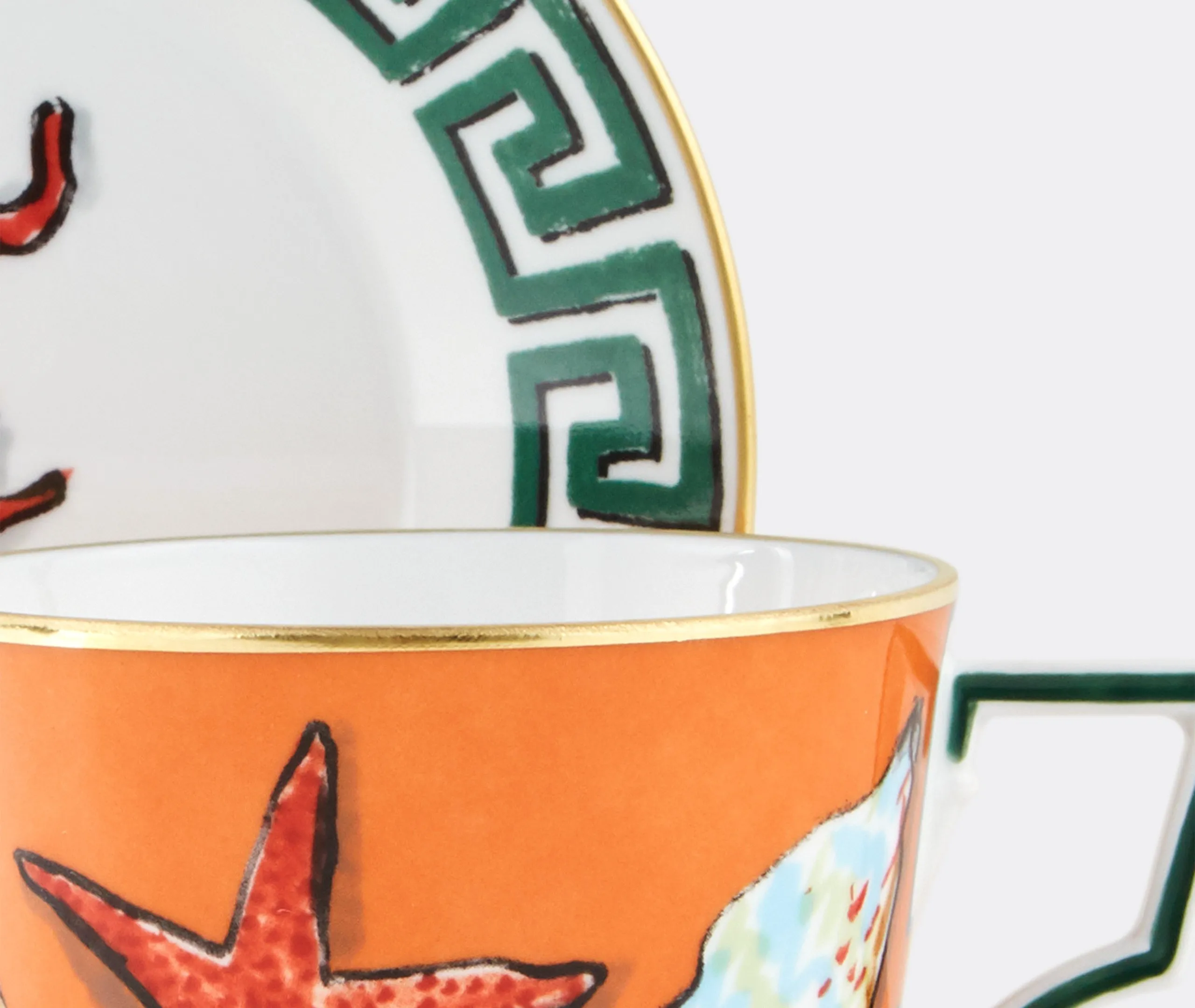 Tea Cup and Saucer Set - Multicolor, Porcelain