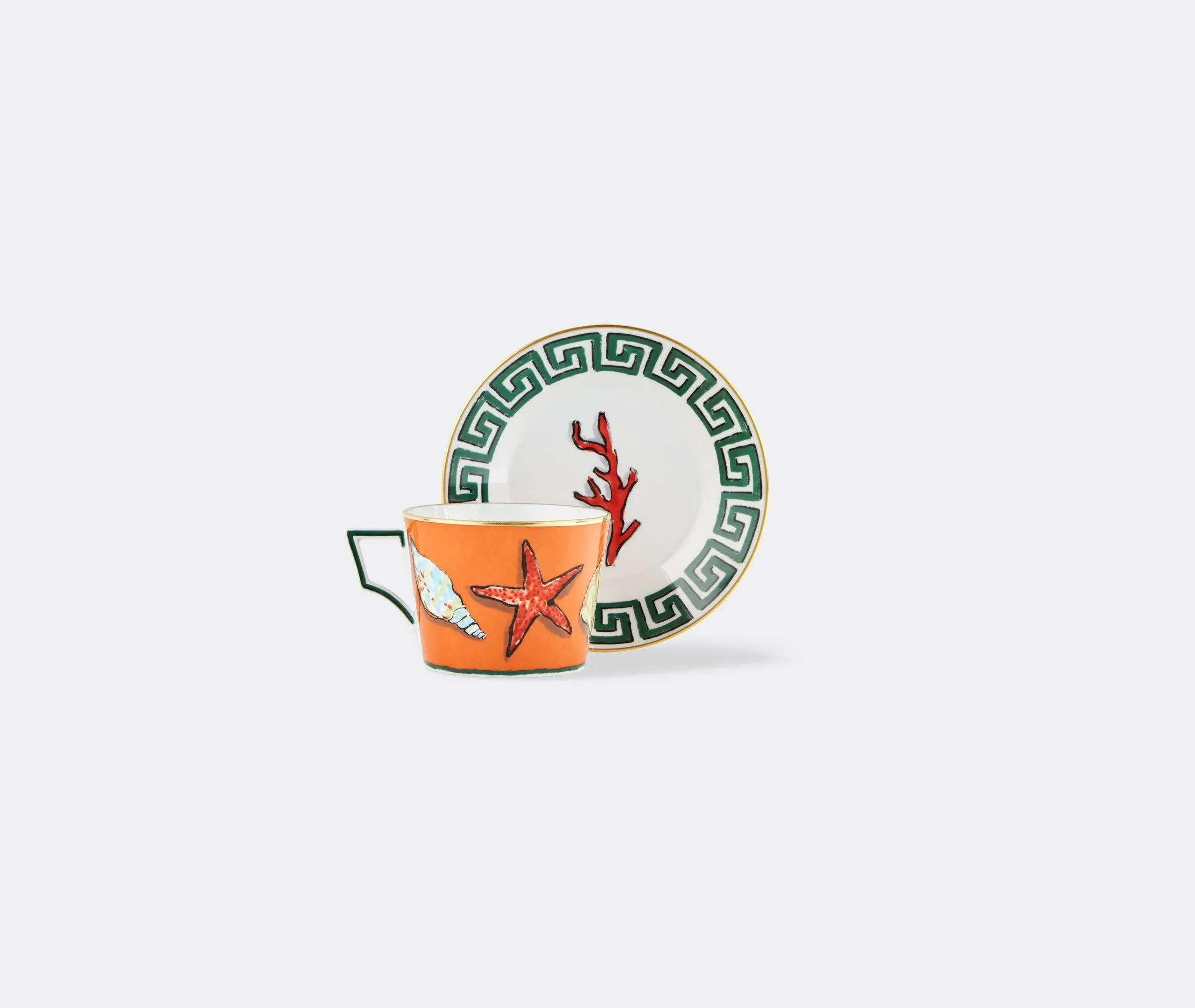 Tea Cup and Saucer Set - Multicolor, Porcelain