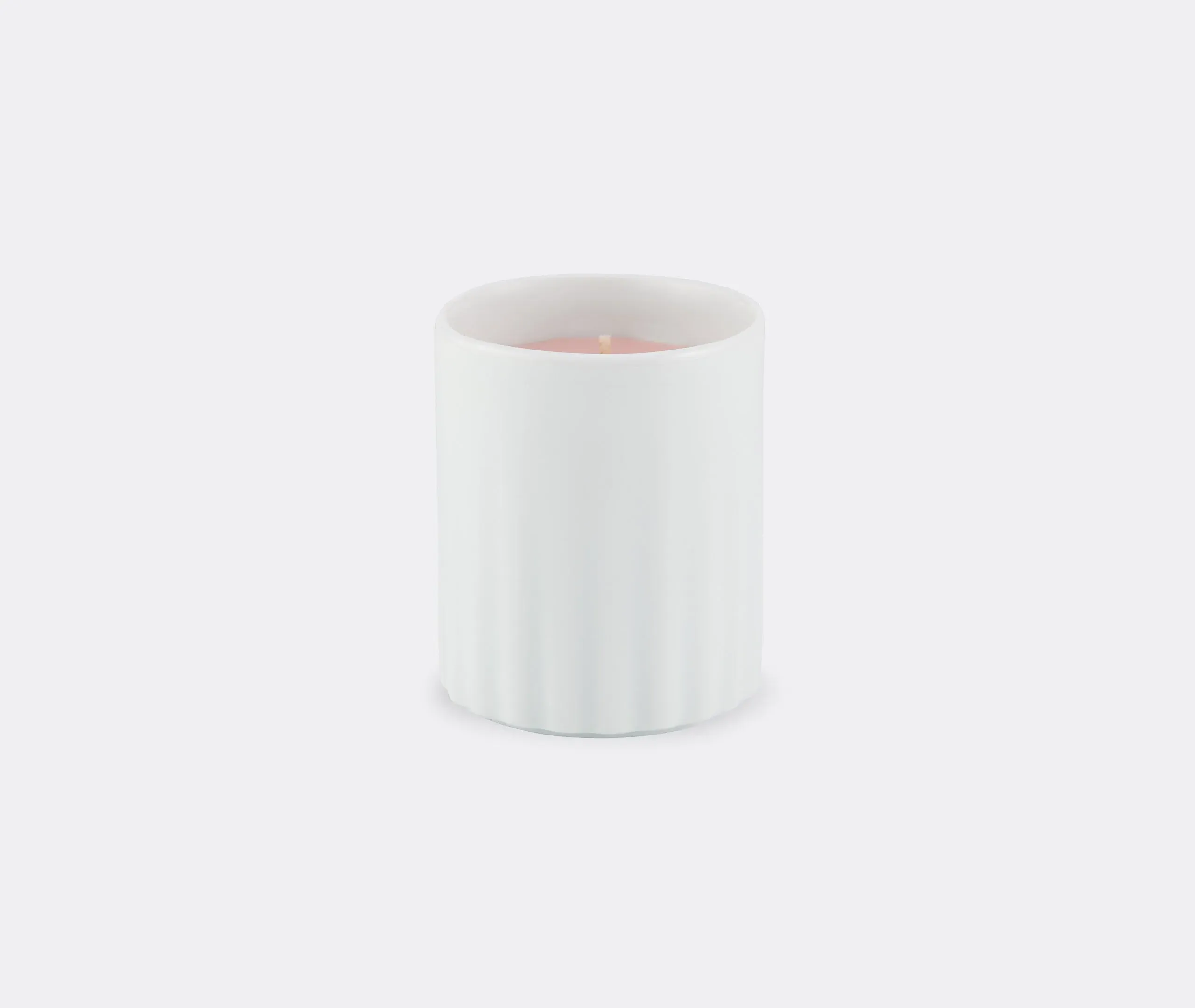 Vase Candle with Carved Detail - White, Porcelain