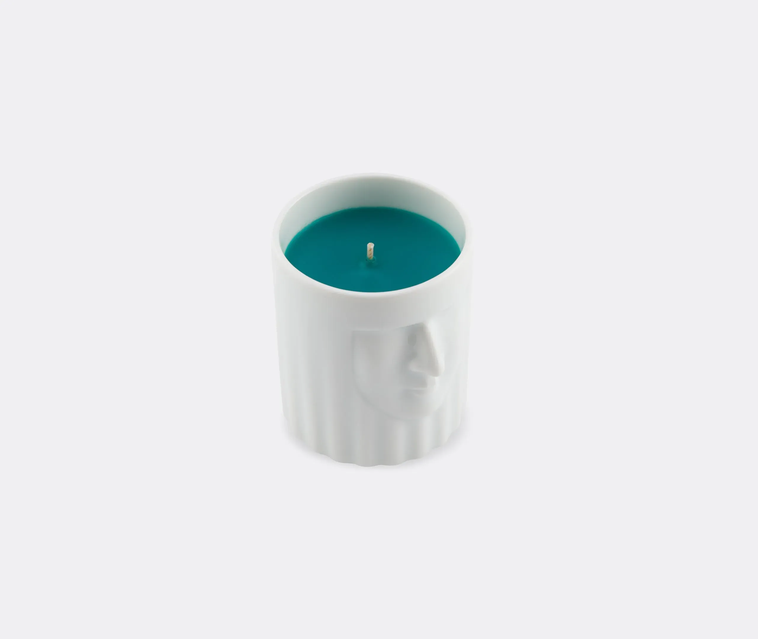 Vase Candle with Carved Figure - White, Porcelain