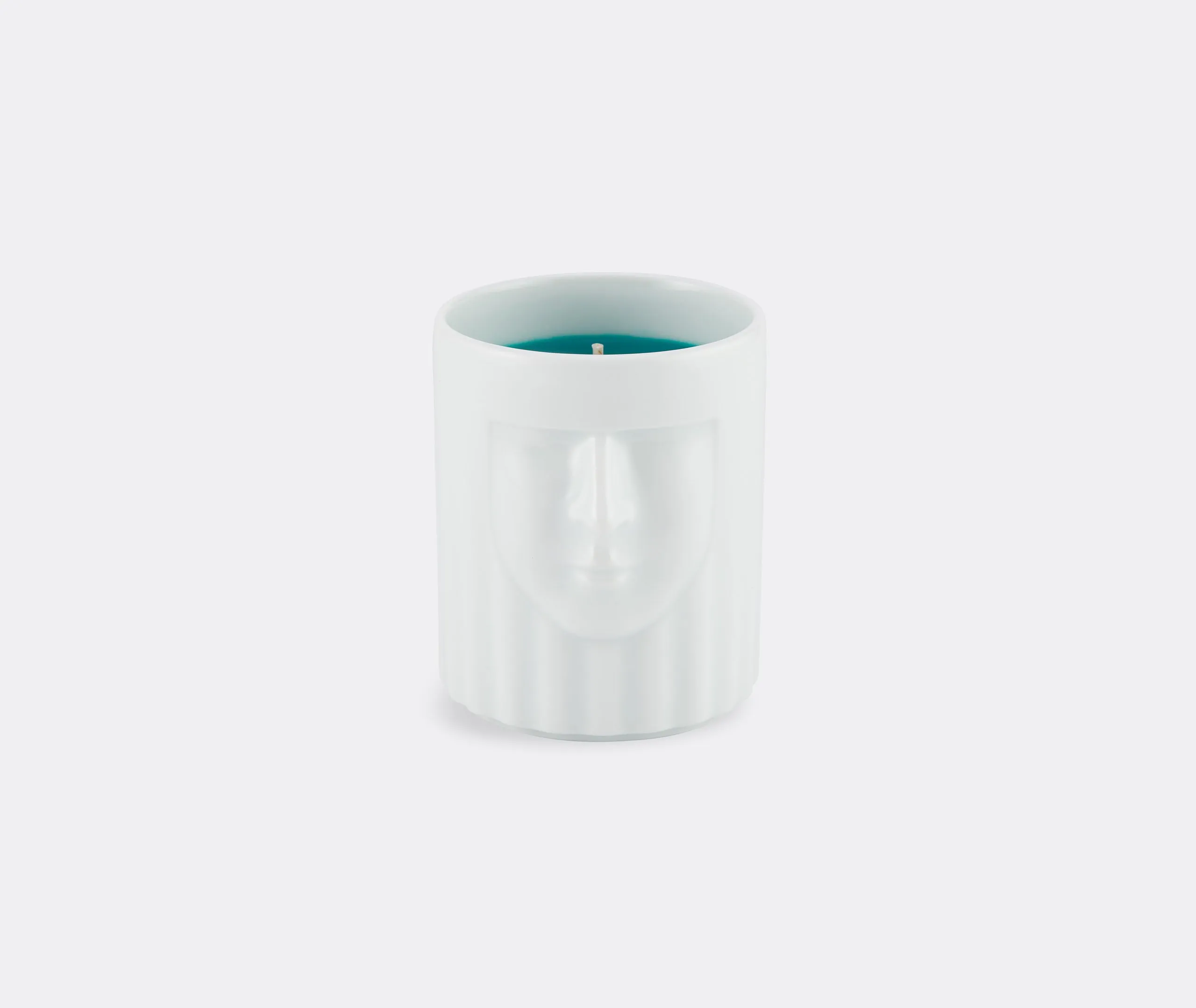 Vase Candle with Carved Figure - White, Porcelain