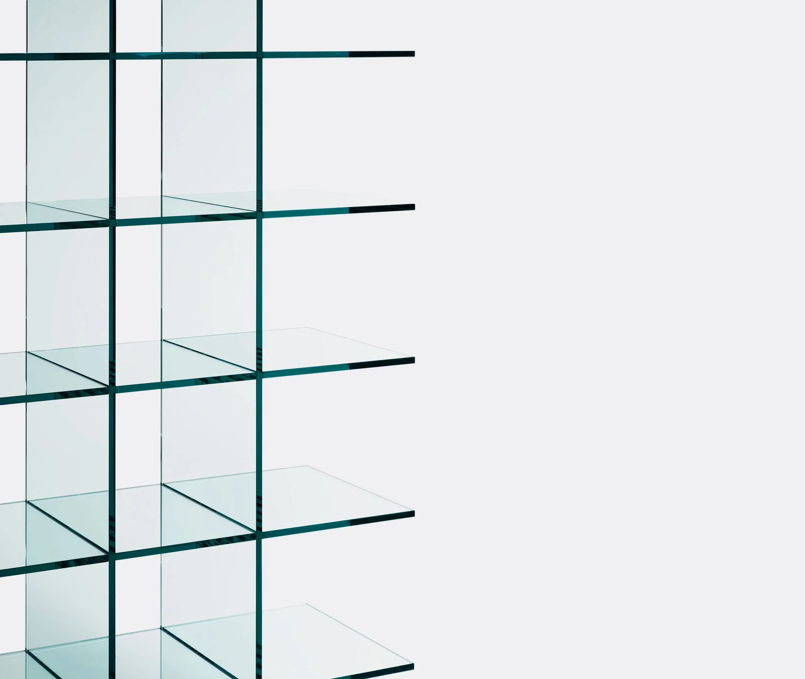 Glass Shelves Bookcase - Transparent Glass