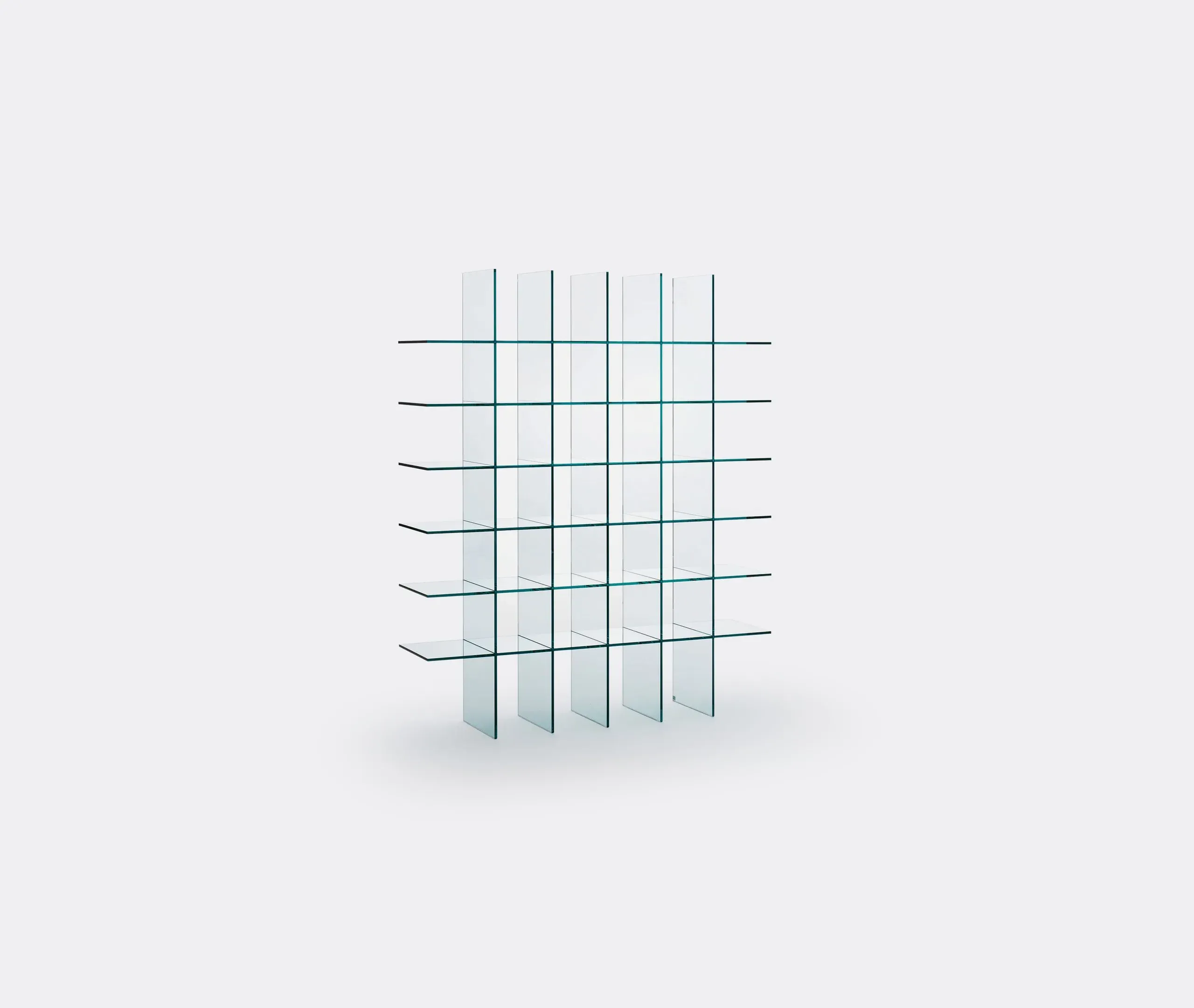 Glass Shelves Bookcase - Transparent Glass