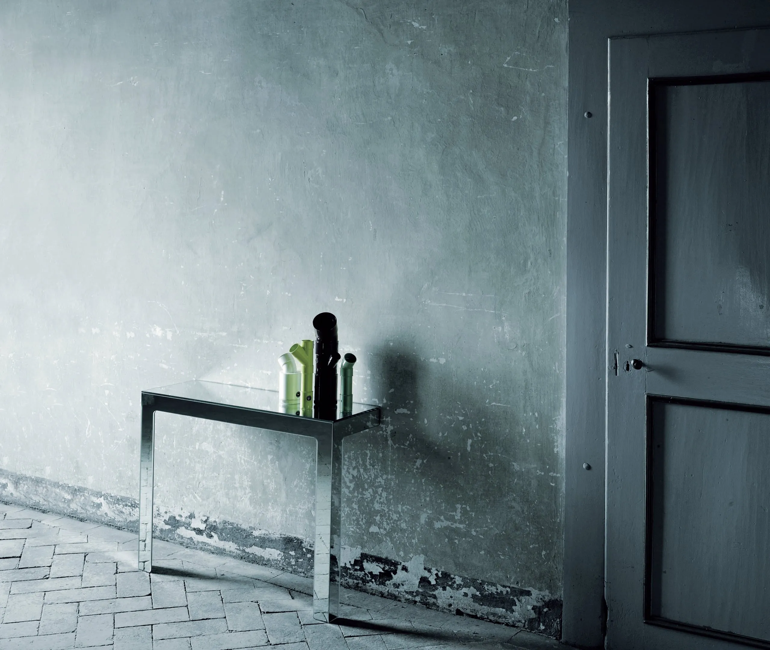 High Console Table - Mirror, Glass