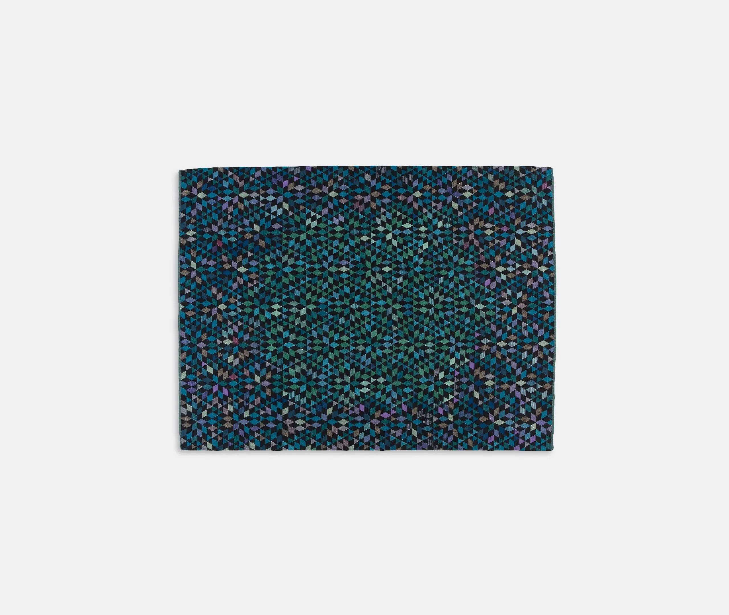 Large Carpet Diamond Medallion - Blue Green, Wool