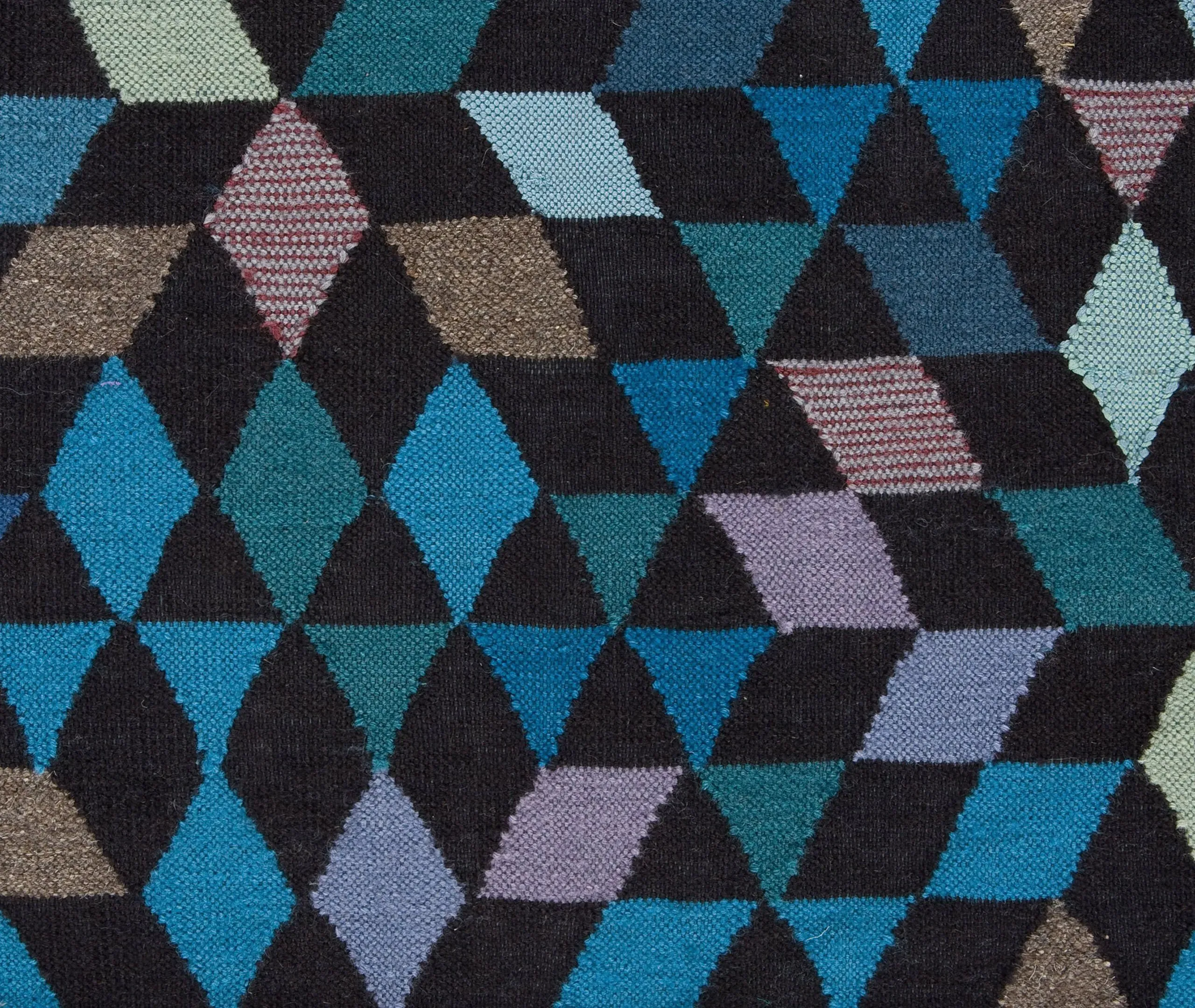Tall Pouf Diamond Medallion - Blue Green, Wool