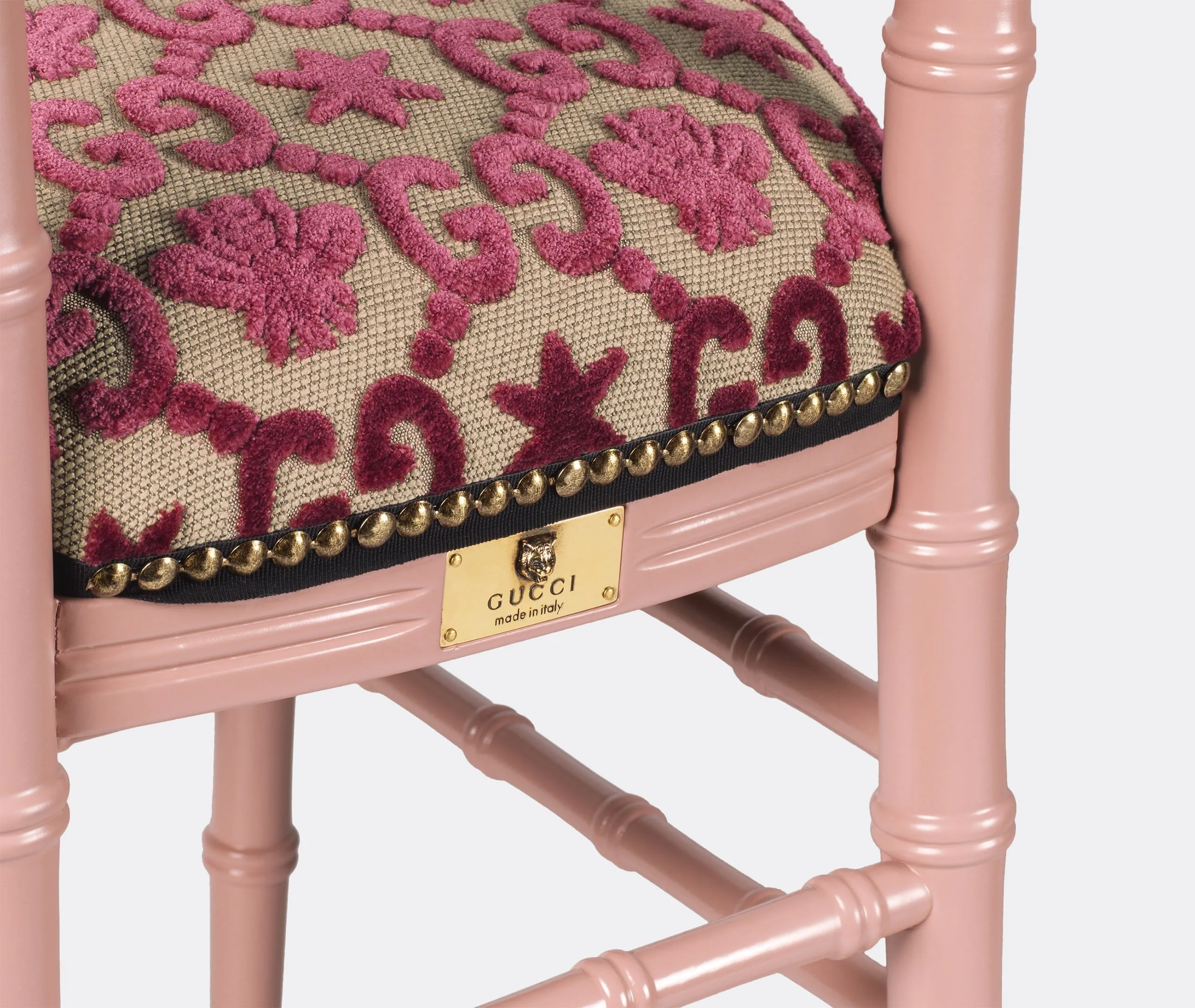 Accent Chair with Upholstery - Pink, Beech Wood
