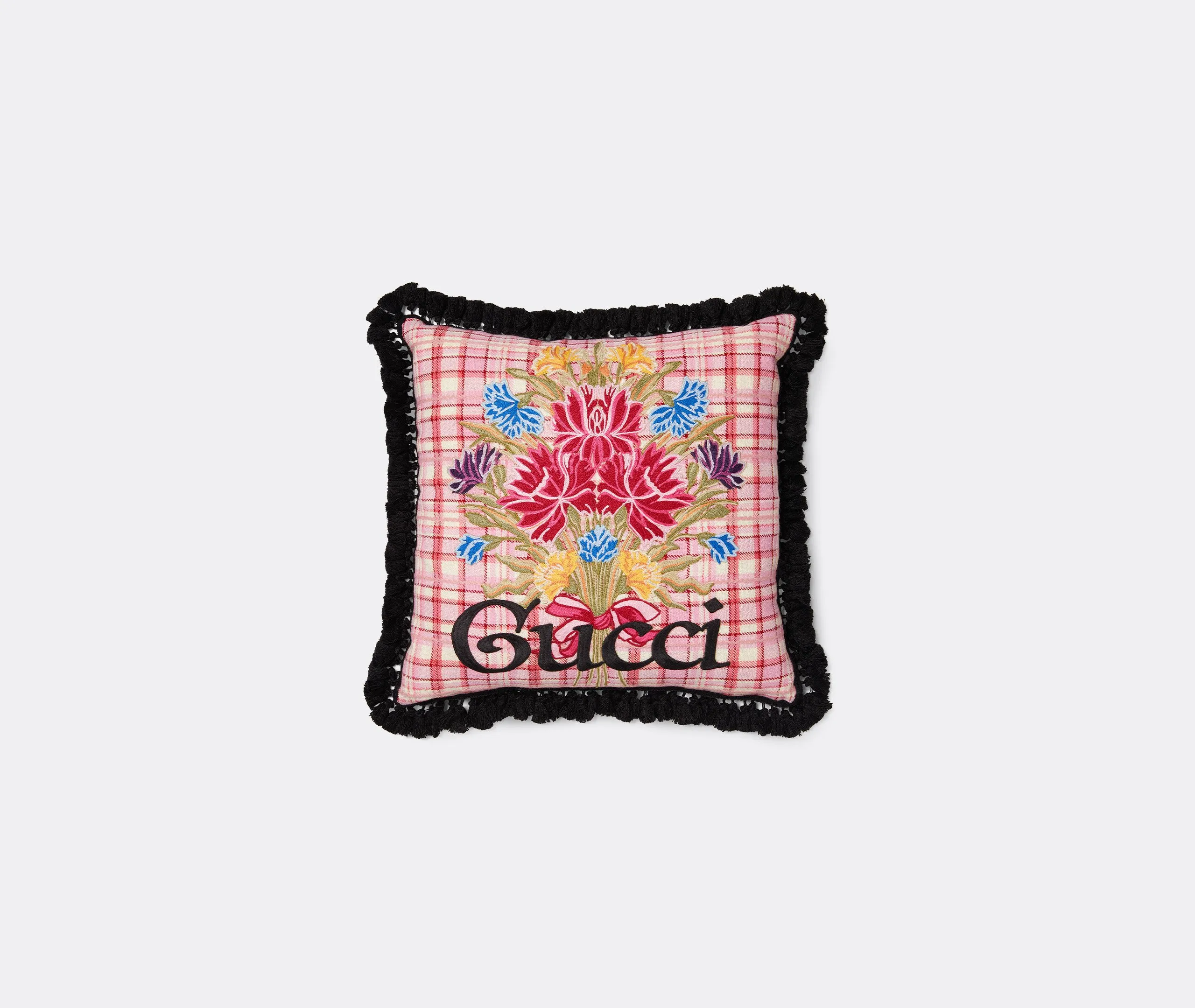 Bouquet Cushion with Tassel Trim - Multicolor