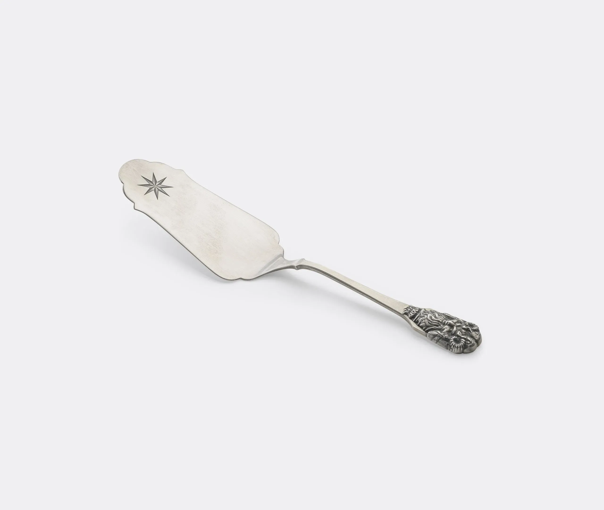 Cake Server with Engraved Handle - Silver, Metal