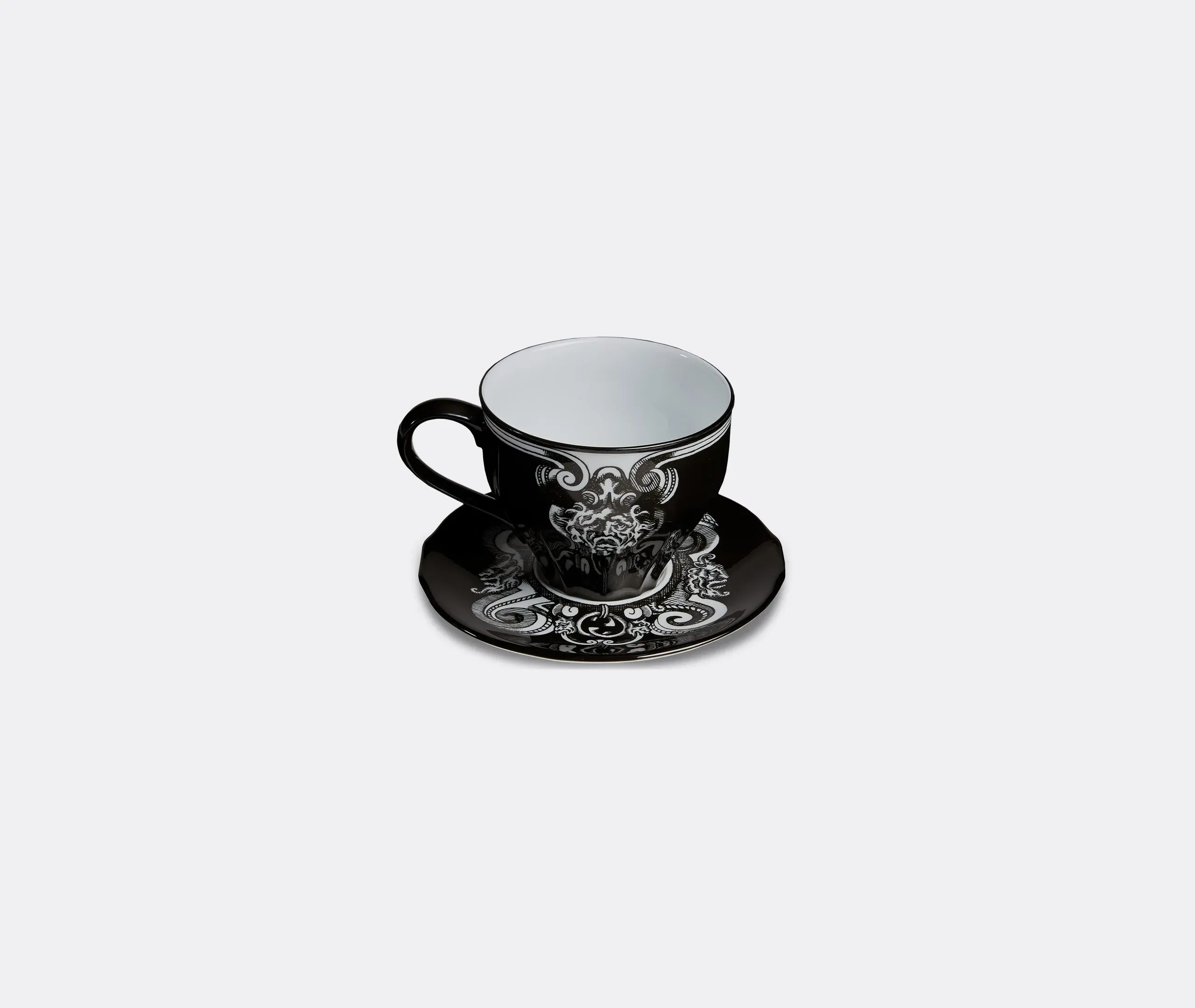 Demitasse Cup and Saucer Set - Black, Porcelain