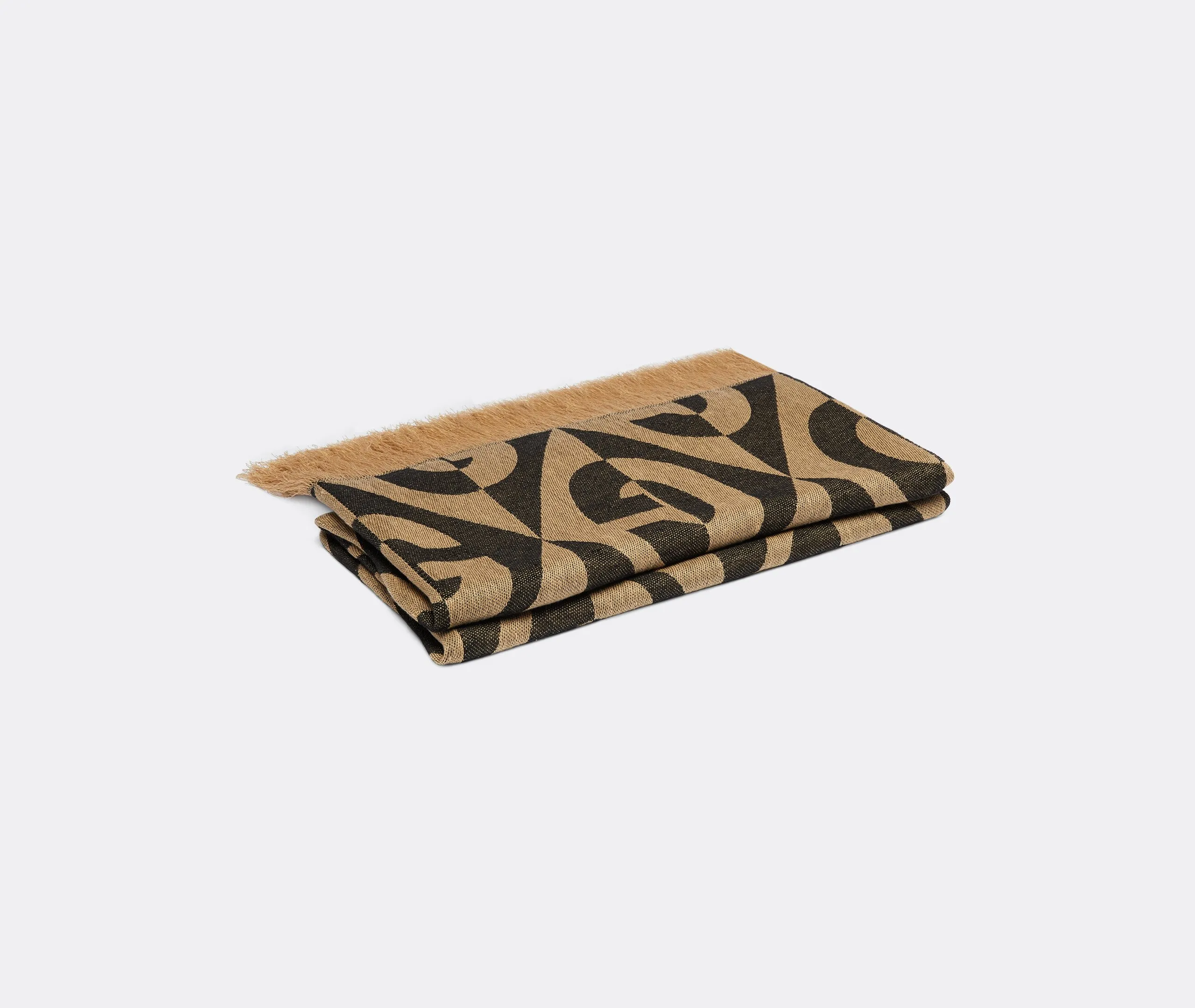 Diamond Pattern Plaid Blanket - Beige, Linen