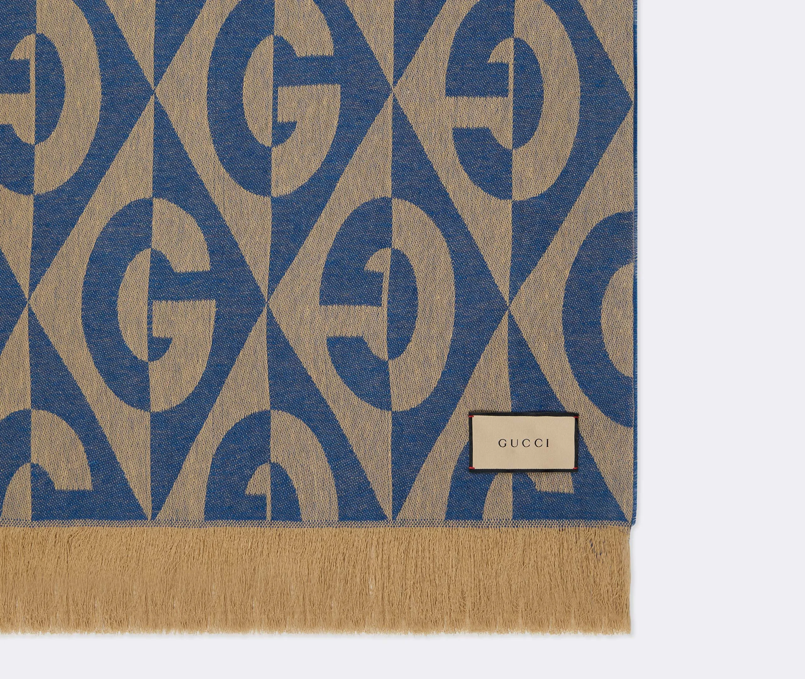 Diamond Pattern Plaid Blanket - Blue, Linen