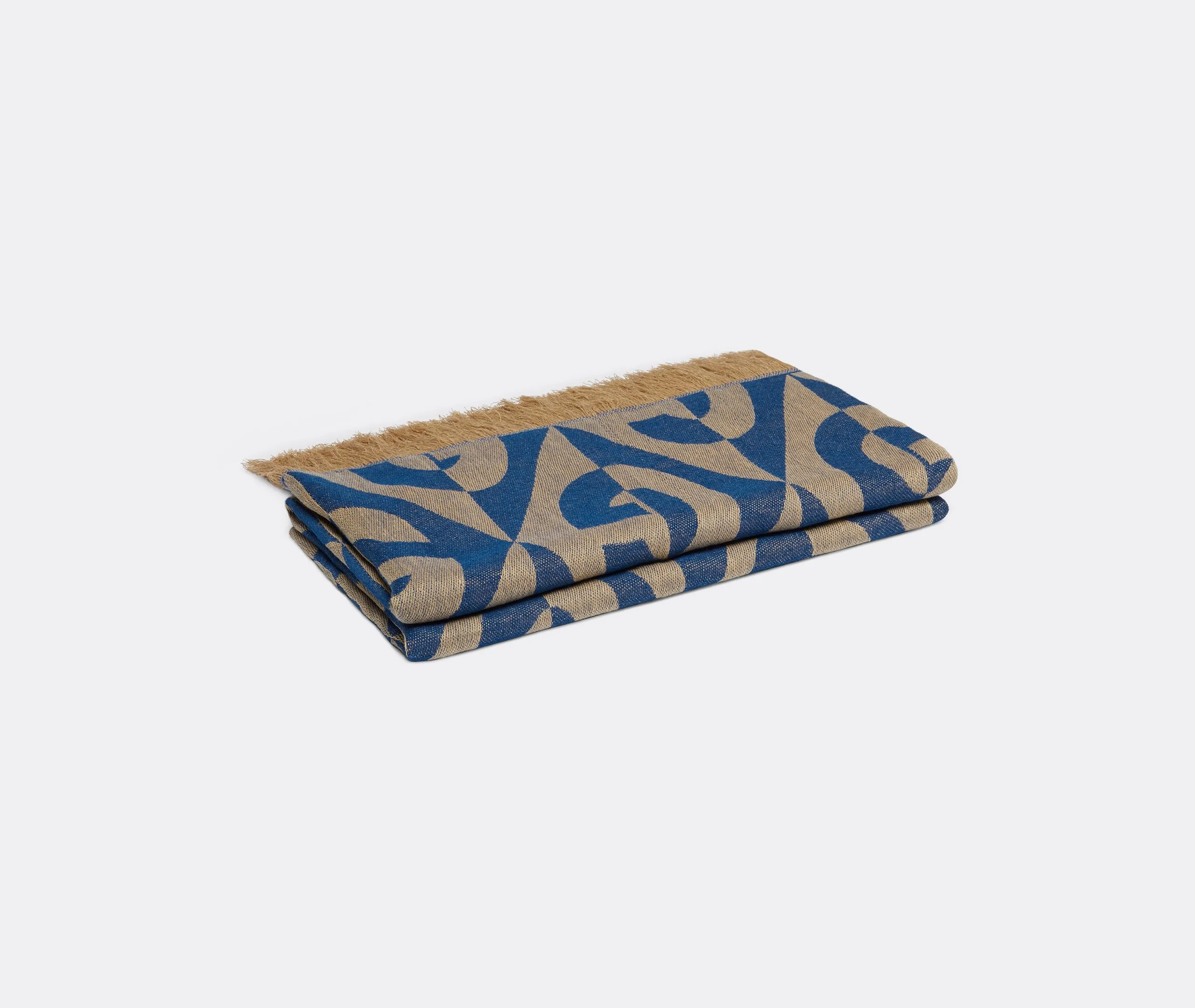 Diamond Pattern Plaid Blanket - Blue, Linen