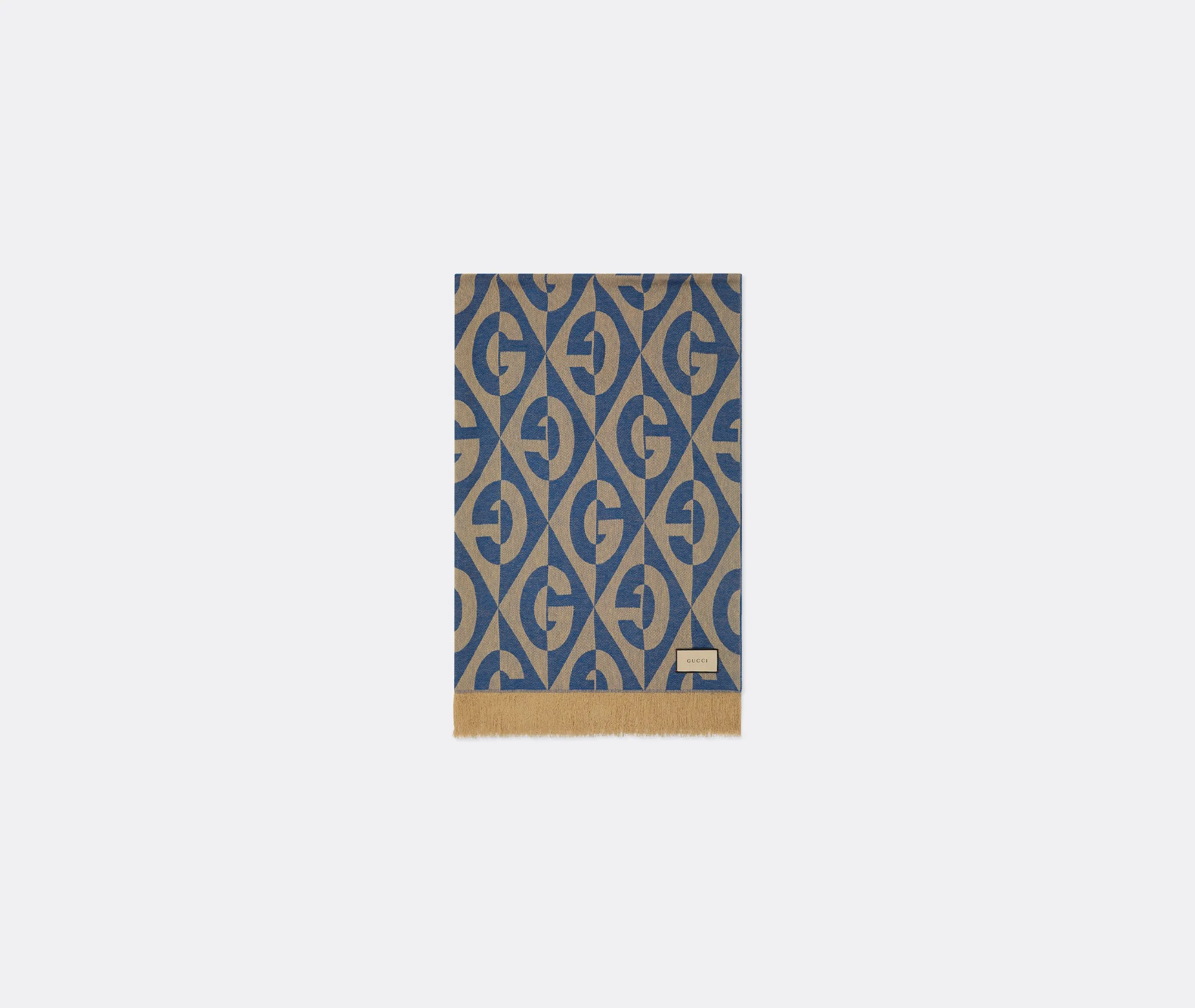Diamond Pattern Plaid Blanket - Blue, Linen