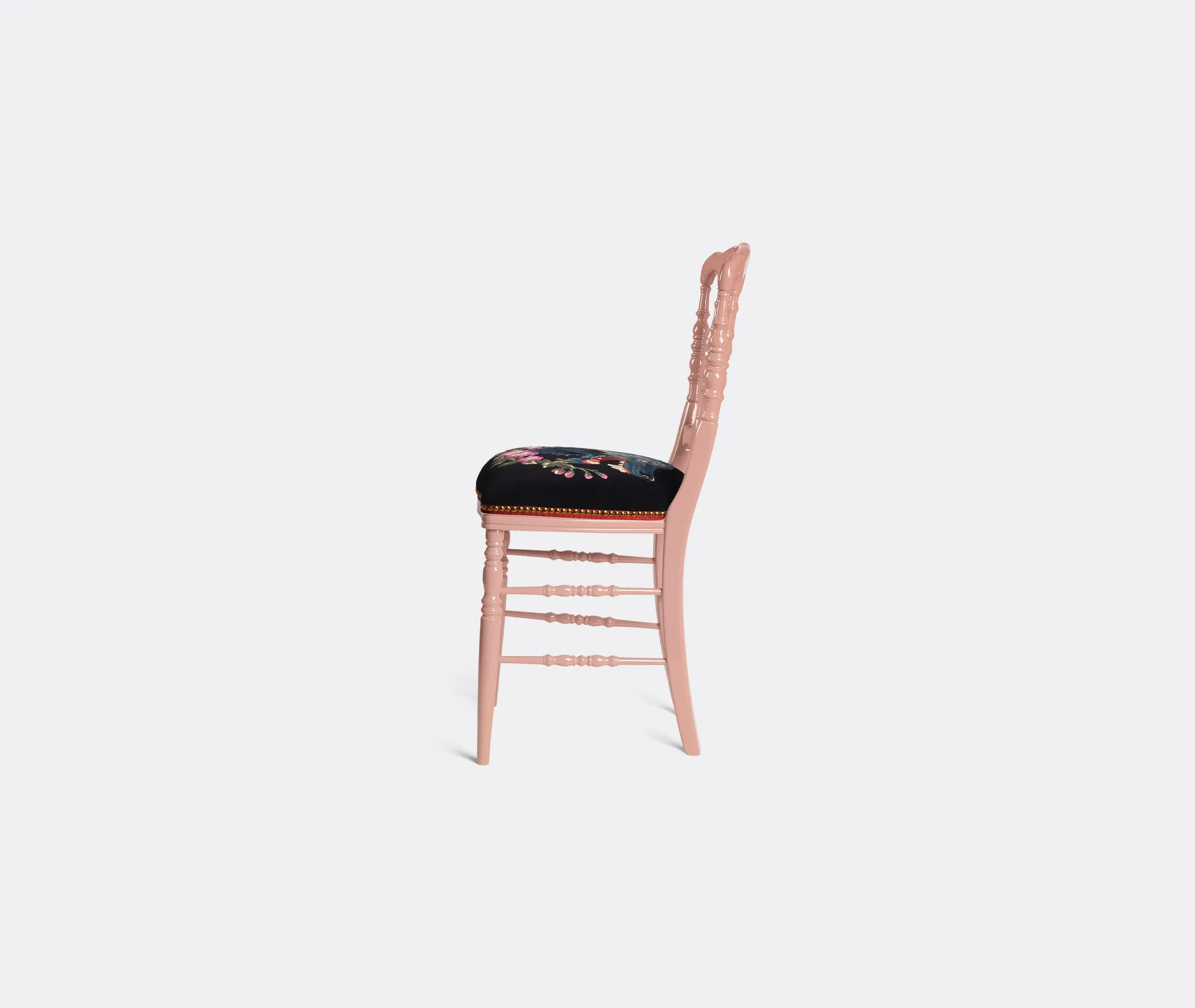 Francesina Chair with Embroidery - Pink, Velvet