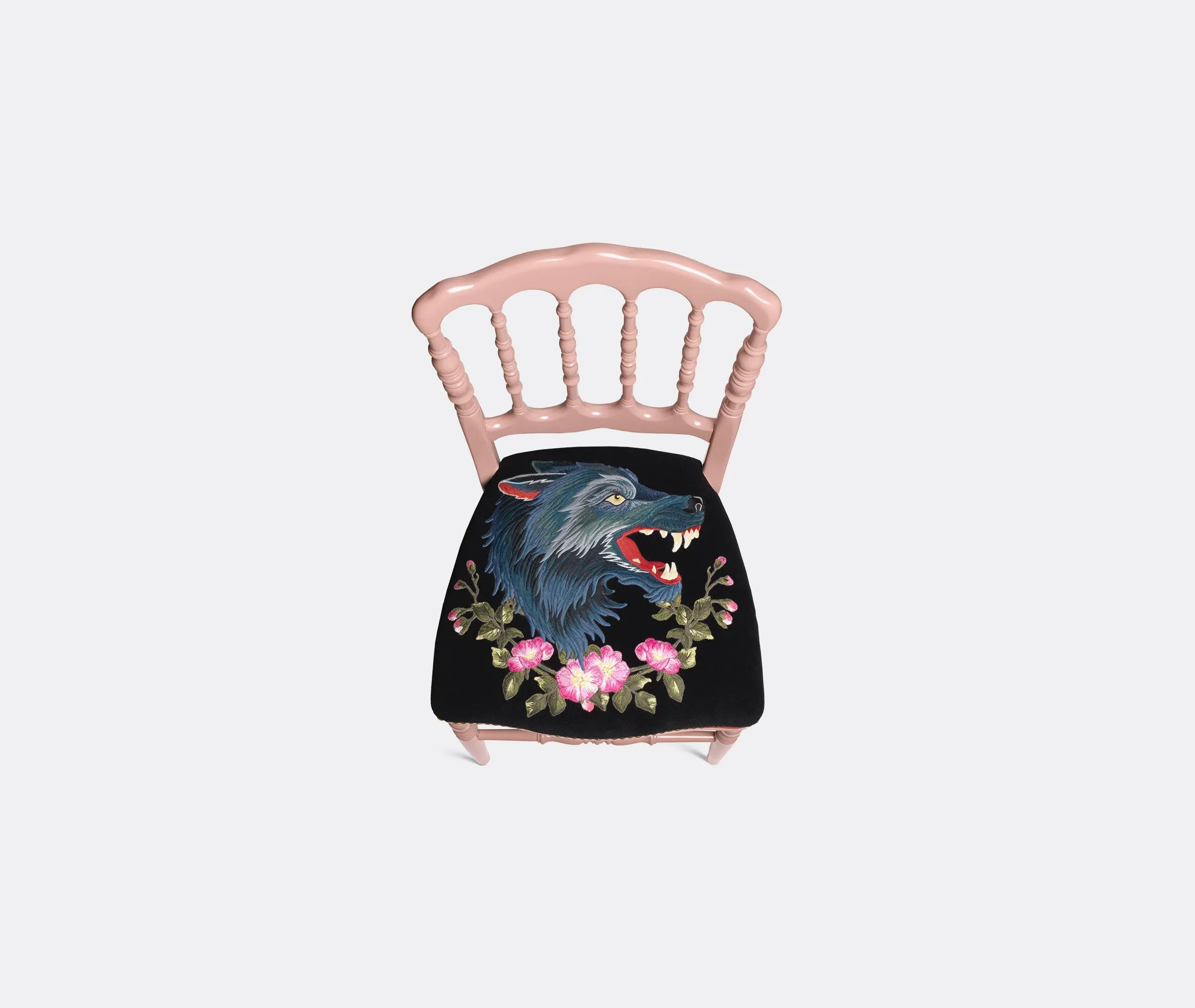 Francesina Chair with Embroidery - Pink, Velvet