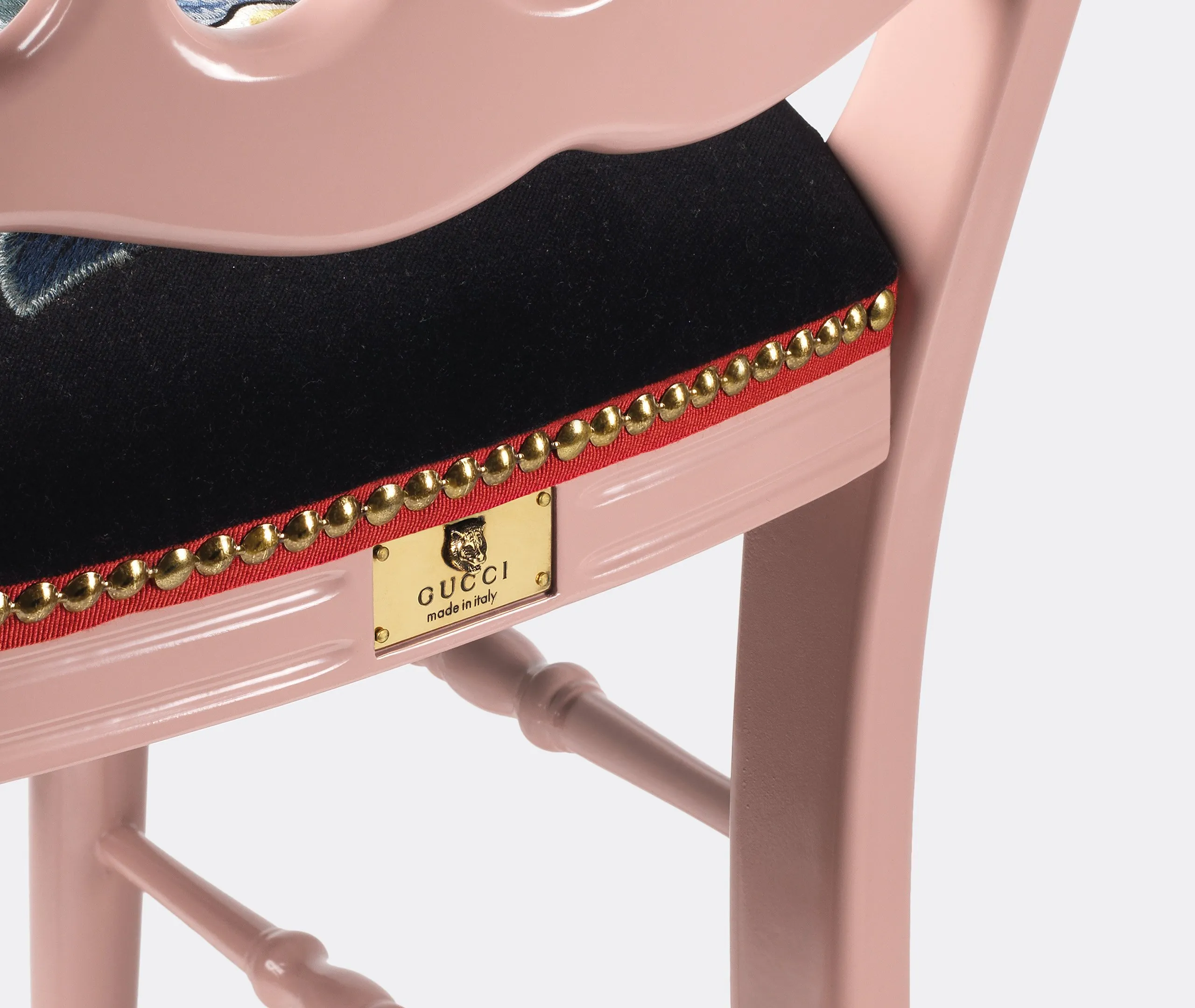 Francesina Chair with Embroidery - Pink, Velvet