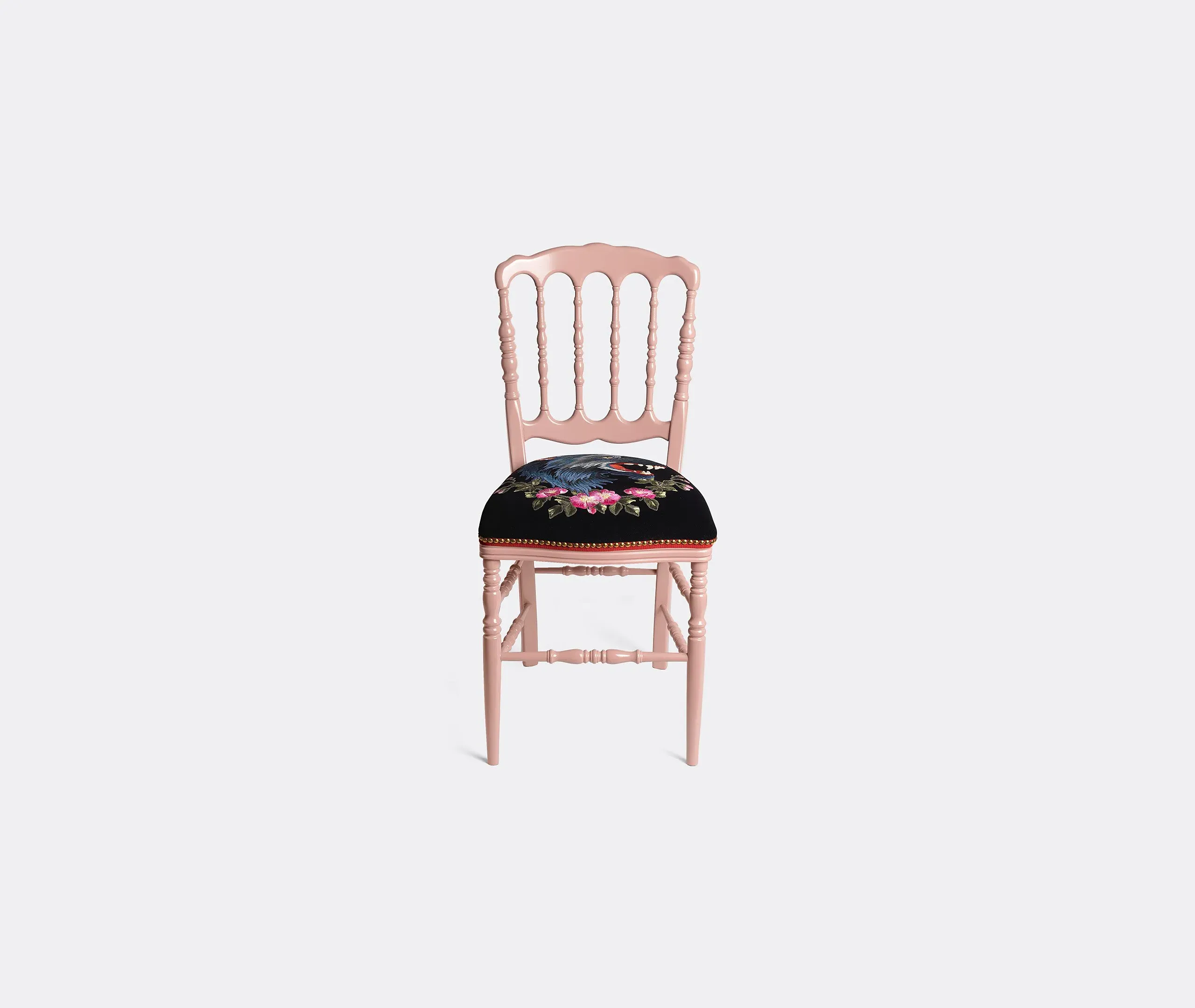 Francesina Chair with Embroidery - Pink, Velvet
