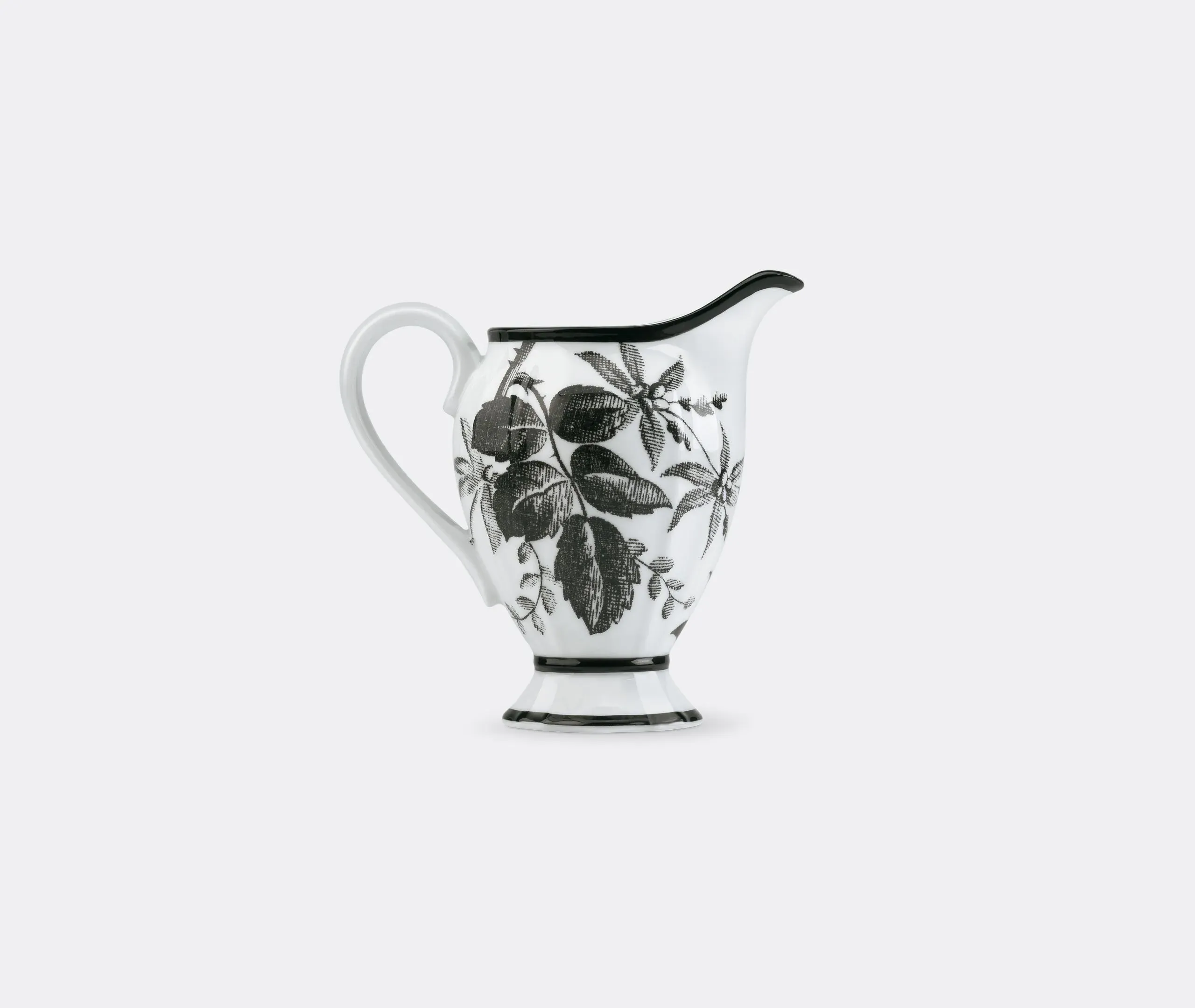 Herbarium Milk Jug - Black, Porcelain