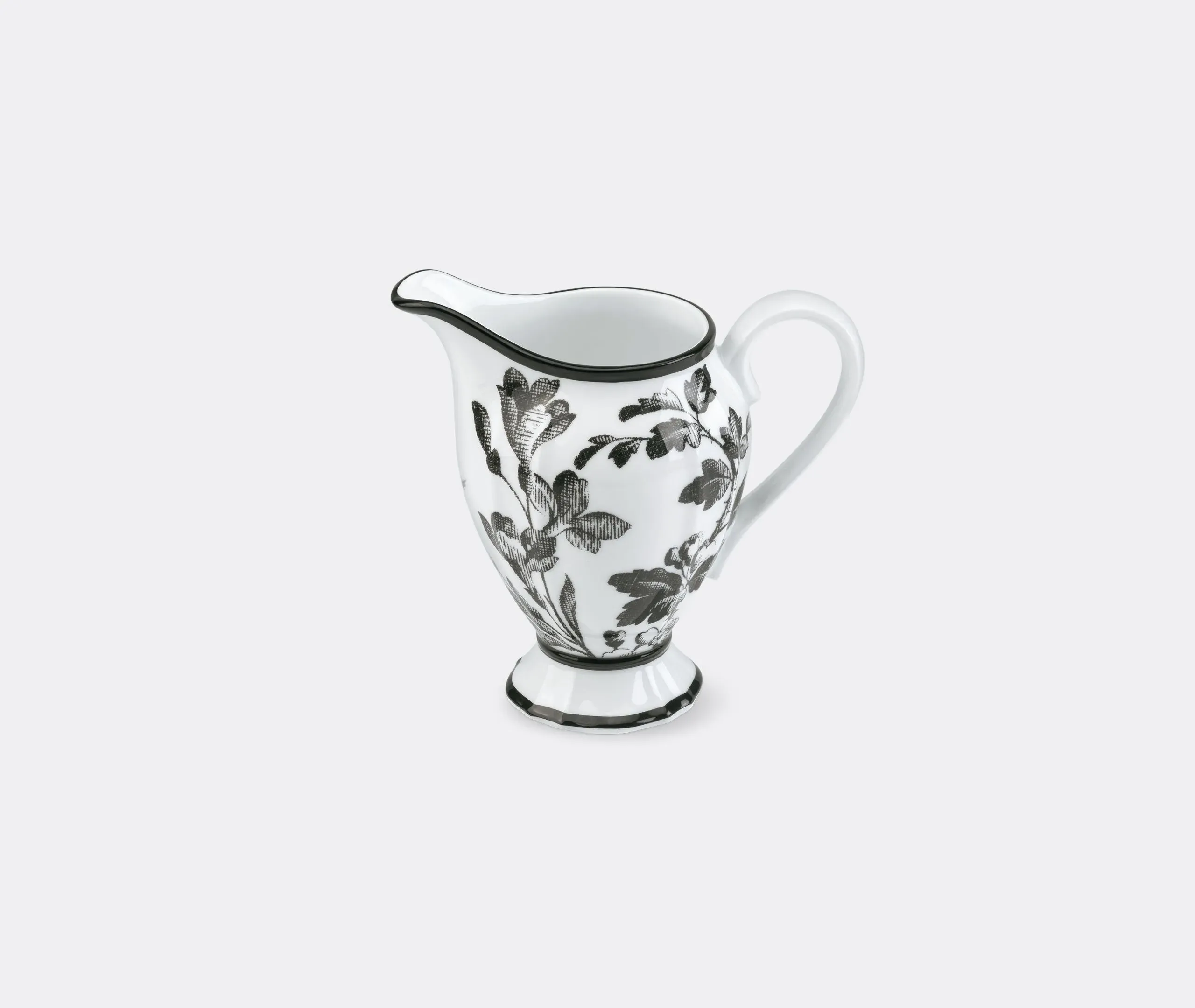 Herbarium Milk Jug - Black, Porcelain