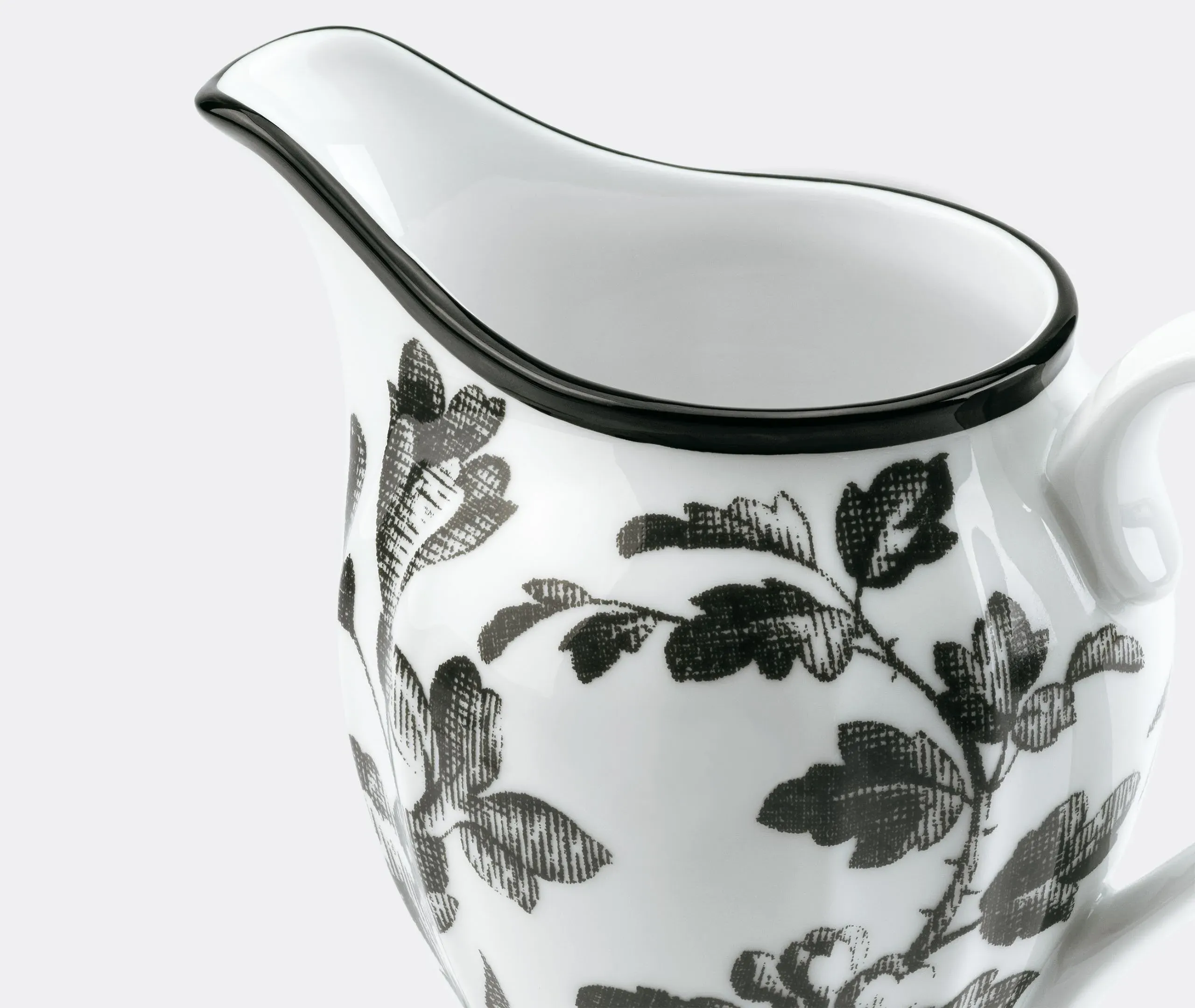 Herbarium Milk Jug - Black, Porcelain