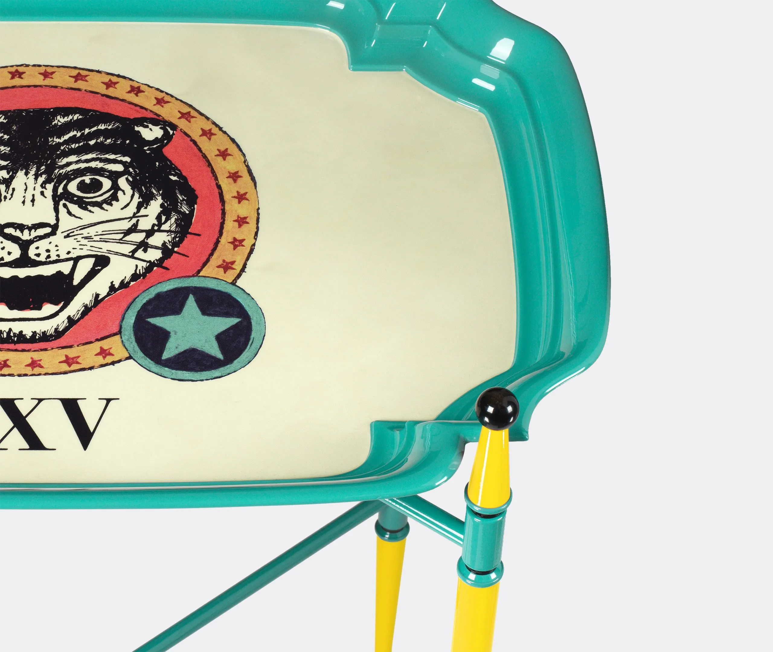 Sprovveduta Età Medium Folding Table - Yellow, Metal