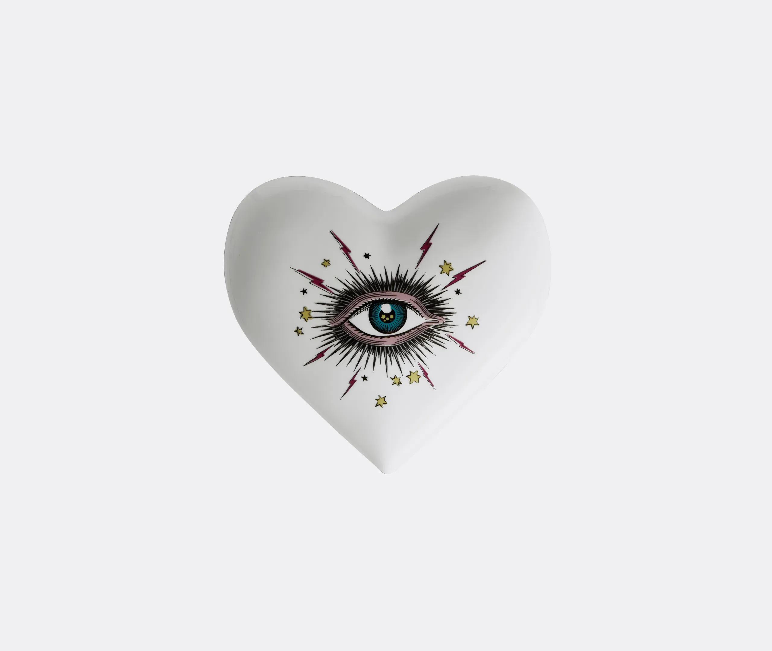 Star Eye Heart-Shaped Porcelain Trinket Box - Creamy White product