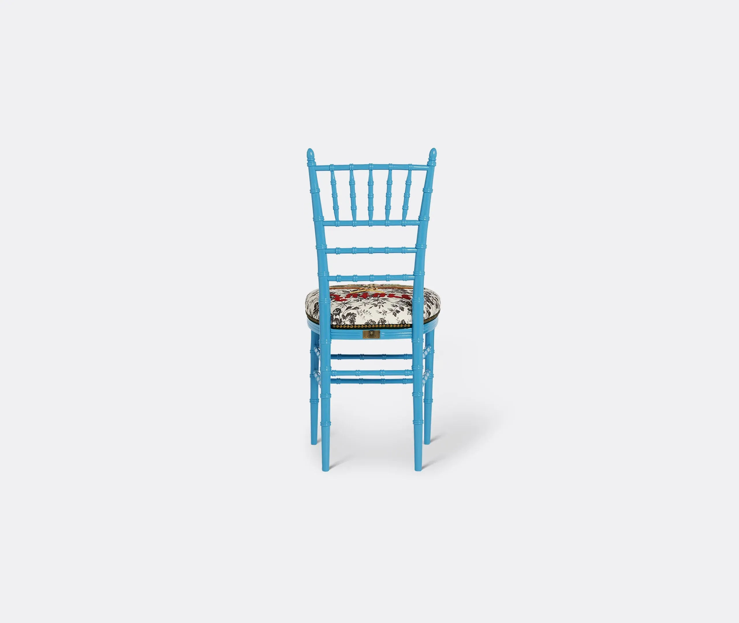 Upholstered Chair with Needlepoint - Blue, Beech Wood