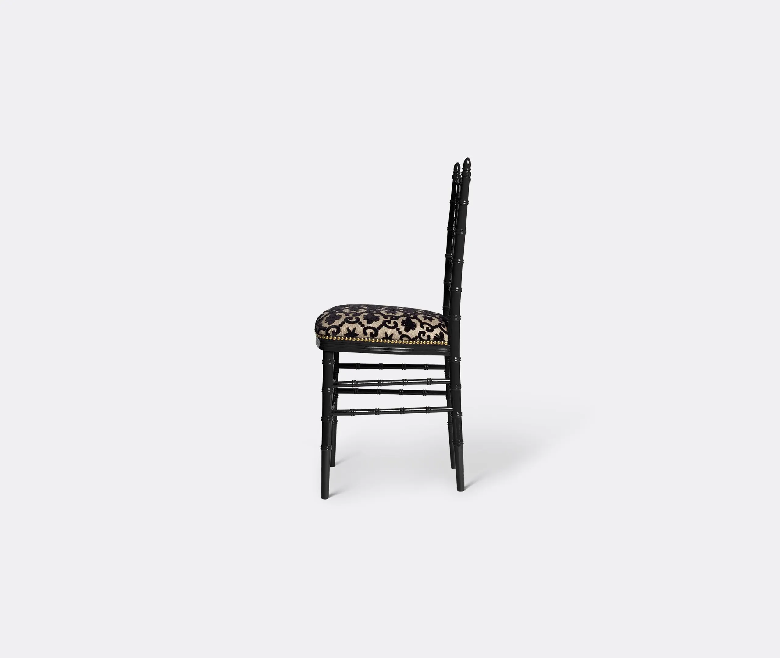Upholstered Chair with Pattern - Black, Beech Wood