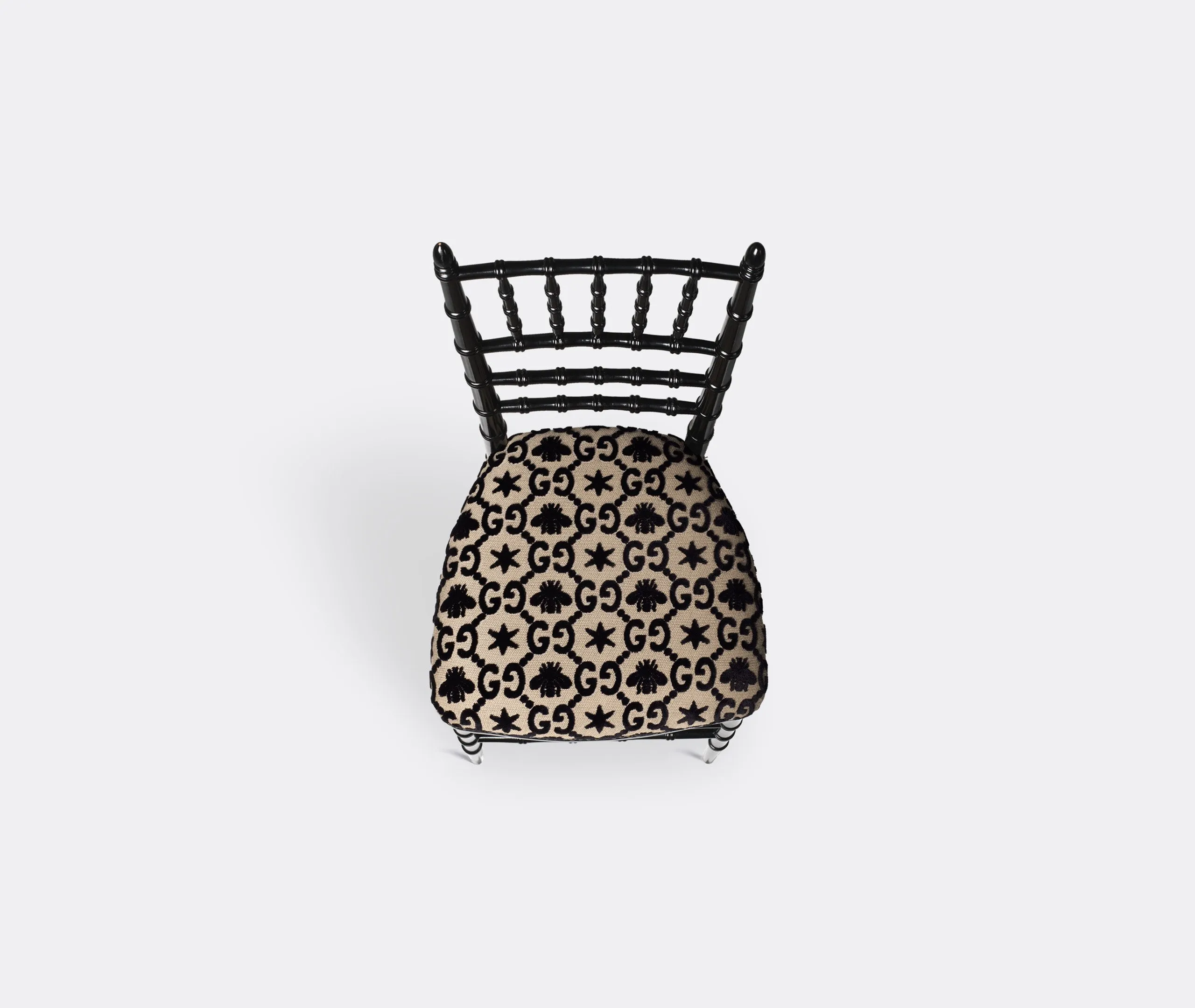 Upholstered Chair with Pattern - Black, Beech Wood