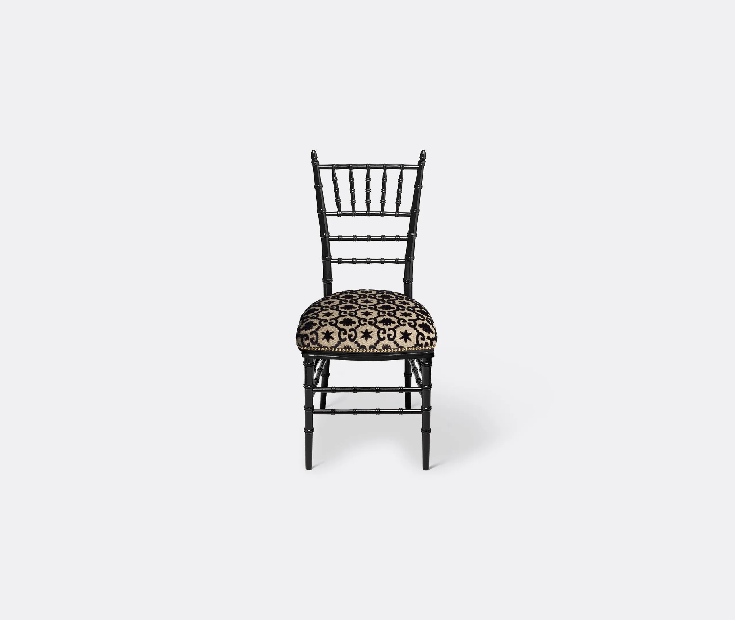 Upholstered Chair with Pattern - Black, Beech Wood