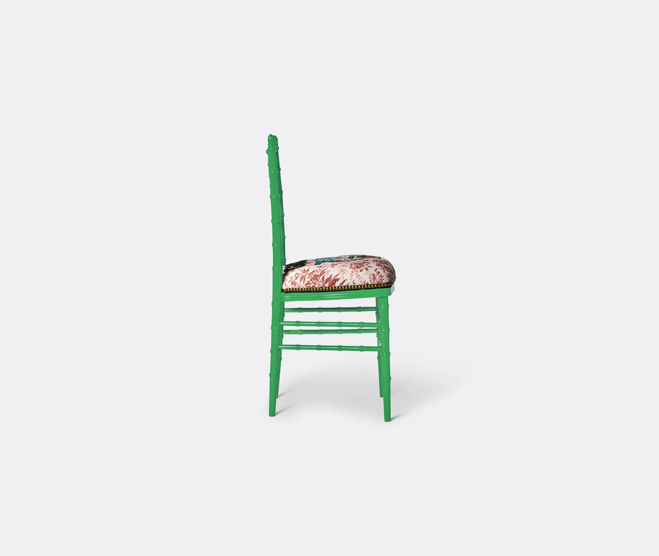 Upholstered Chair with Print - Green, Beech Wood