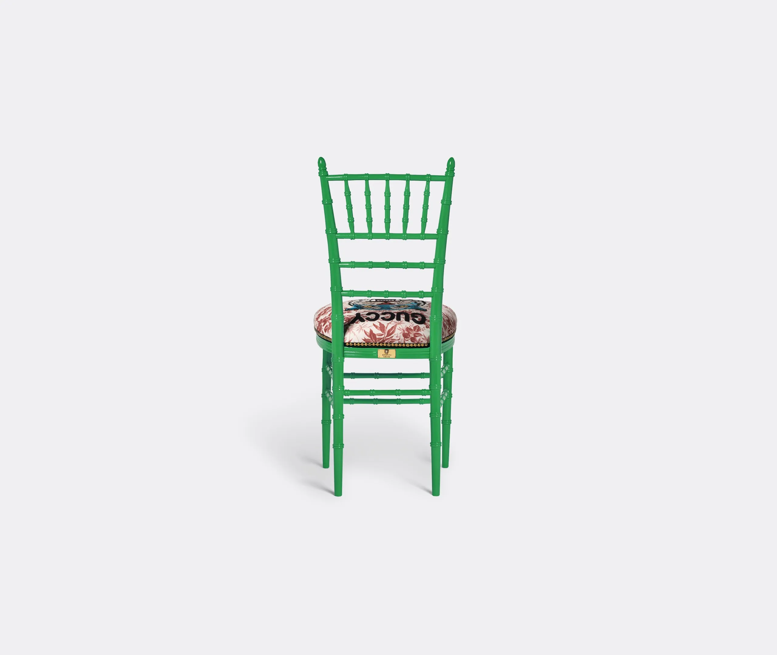 Upholstered Chair with Print - Green, Beech Wood