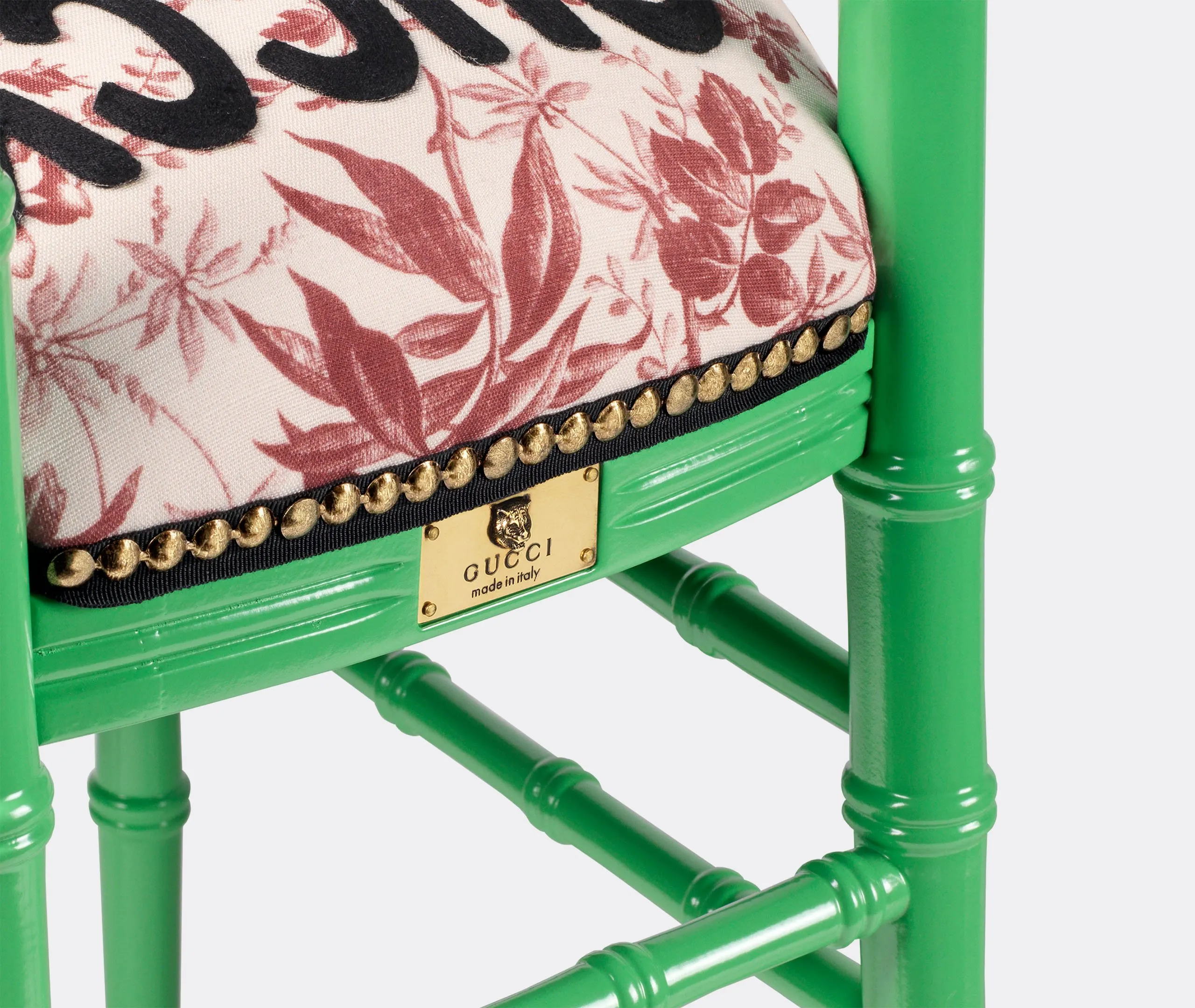 Upholstered Chair with Print - Green, Beech Wood