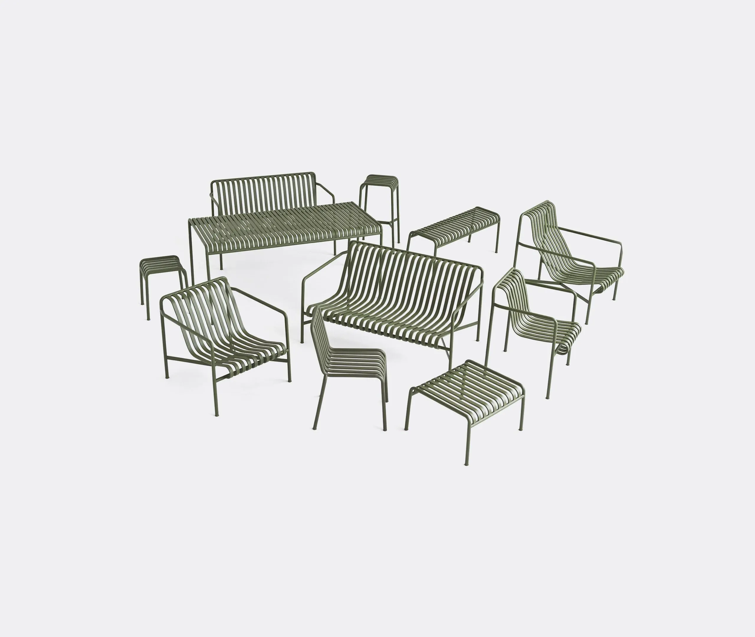 Bar Stool with Curved Design - Olive, Steel