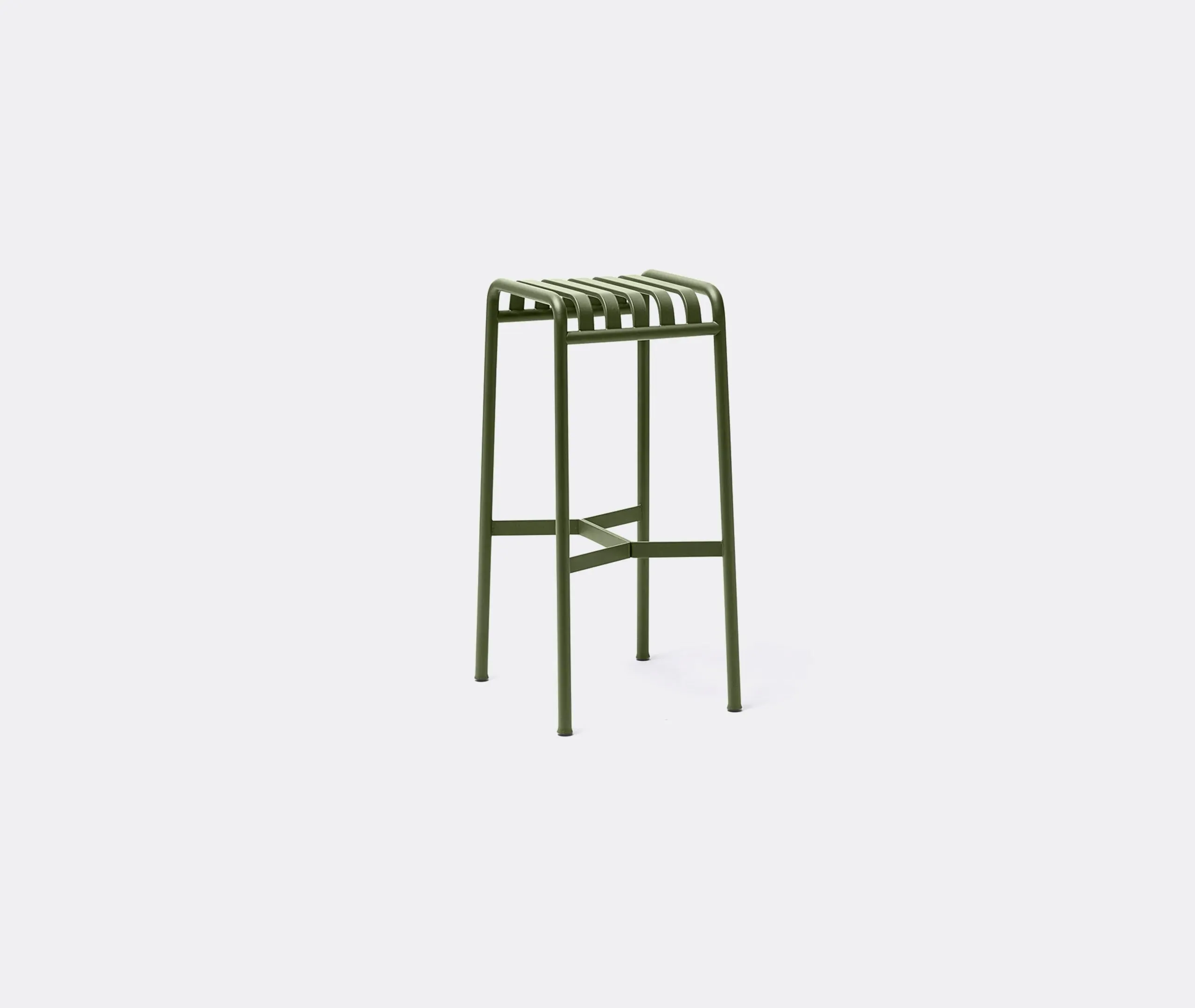 Bar Stool with Curved Design - Olive, Steel image
