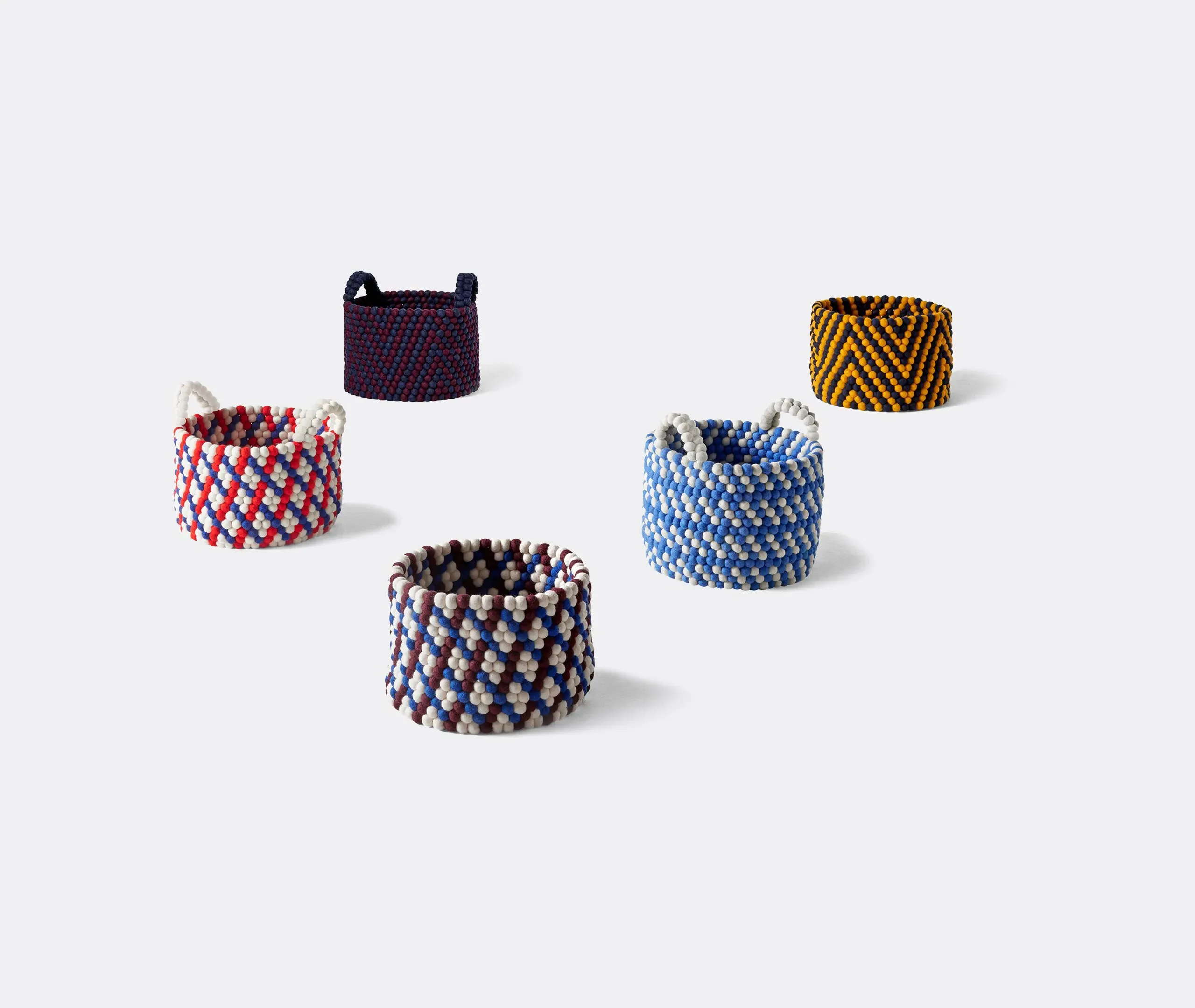 Bead Basket Storage Solution - Burgundy, Felt