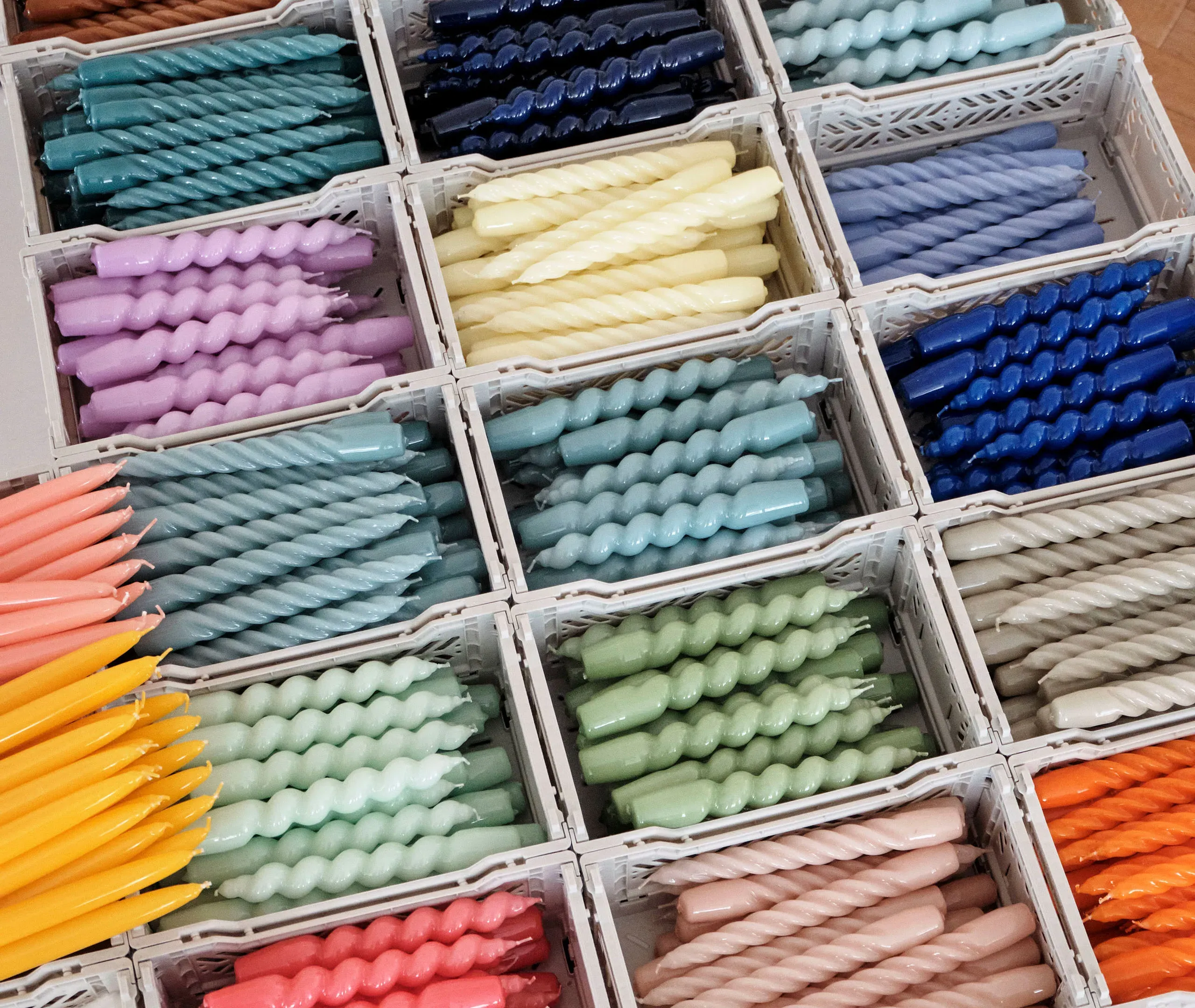 Candle Conical Set of Six - Blue