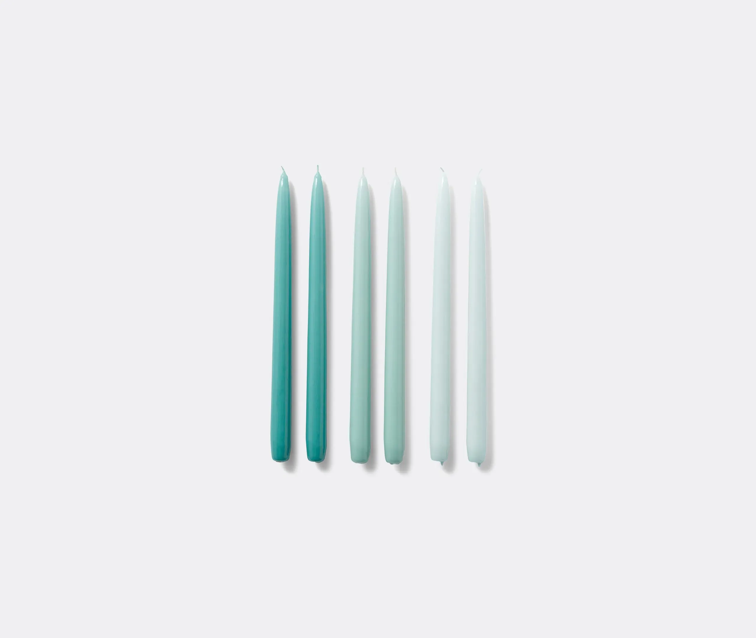 Candle Conical Set of Six - Blue