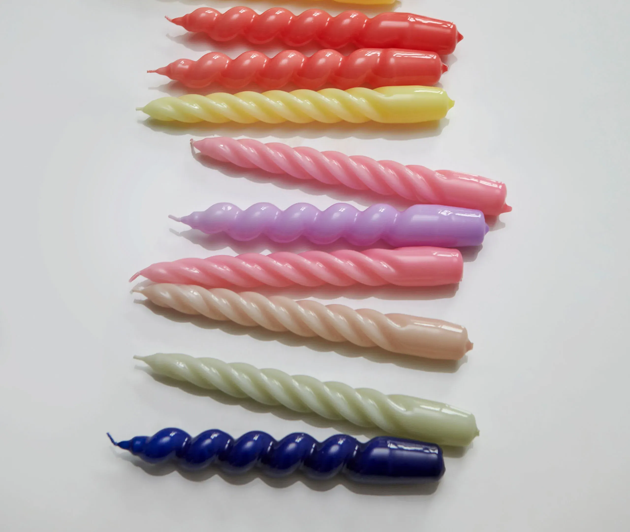 Candle Twist Set of Six - Grey