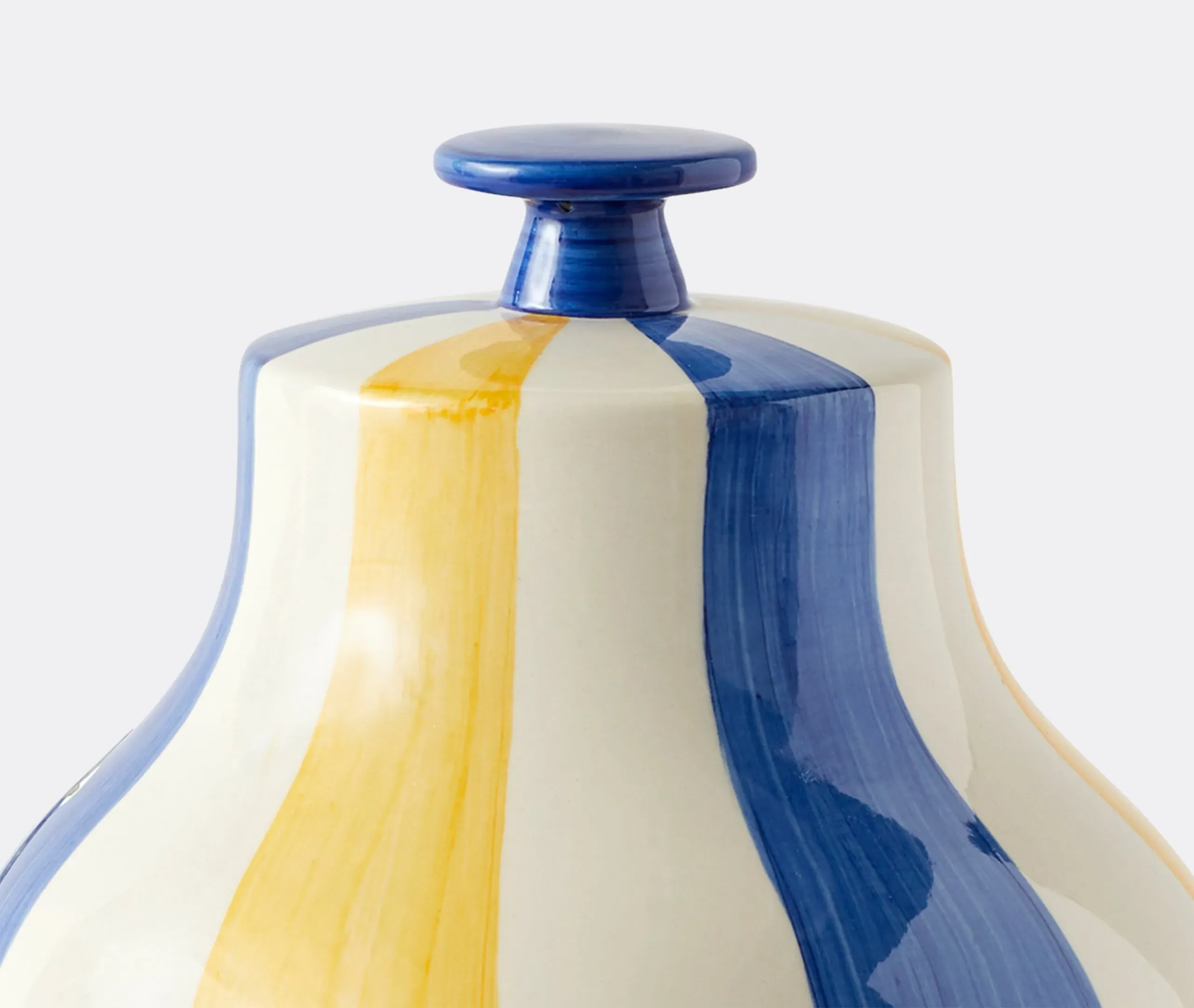 Cookie Jar with Striped Design - Multicolor, Porcelain