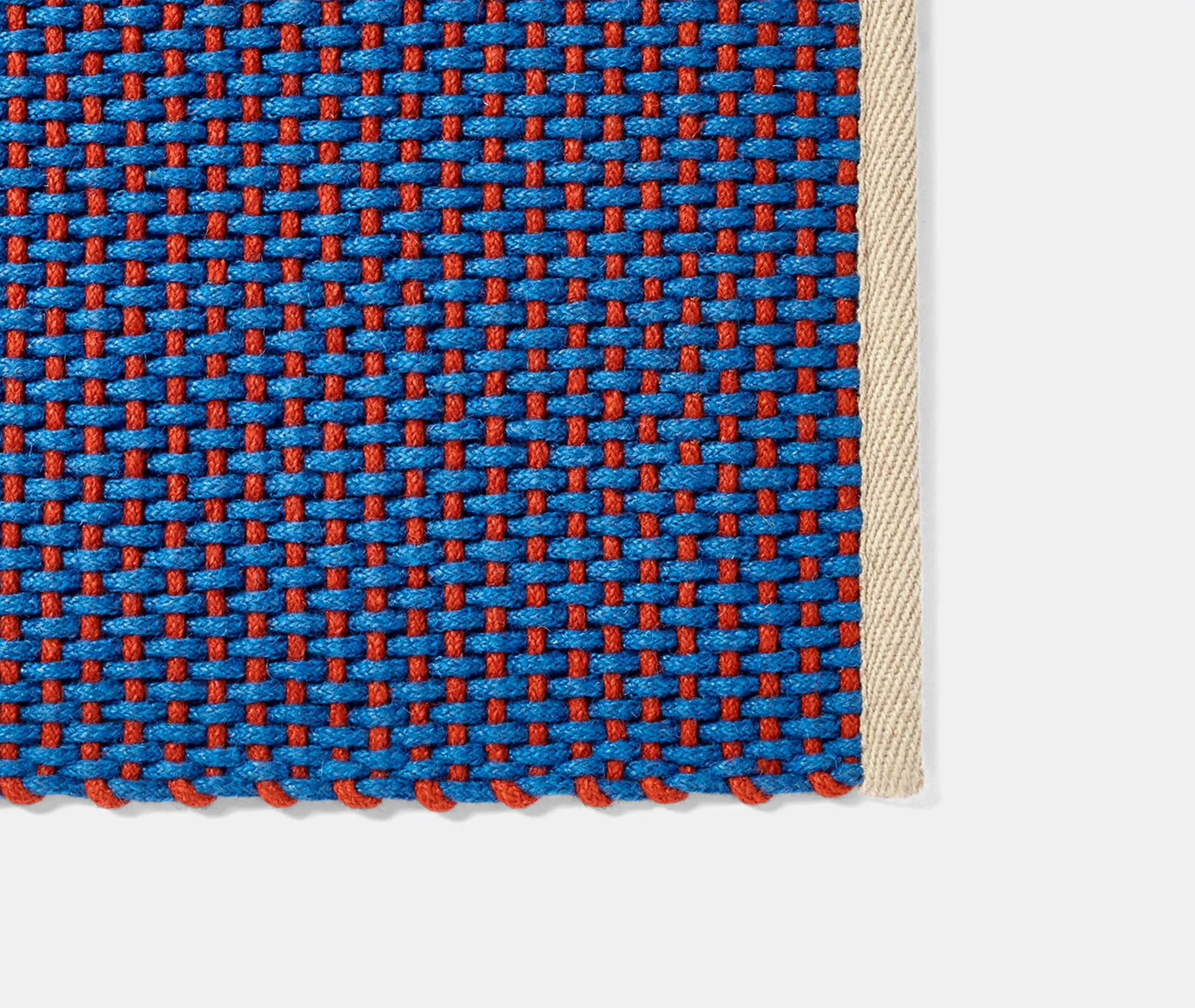 Door Mat Two-Tone Woven - Blue, Jute