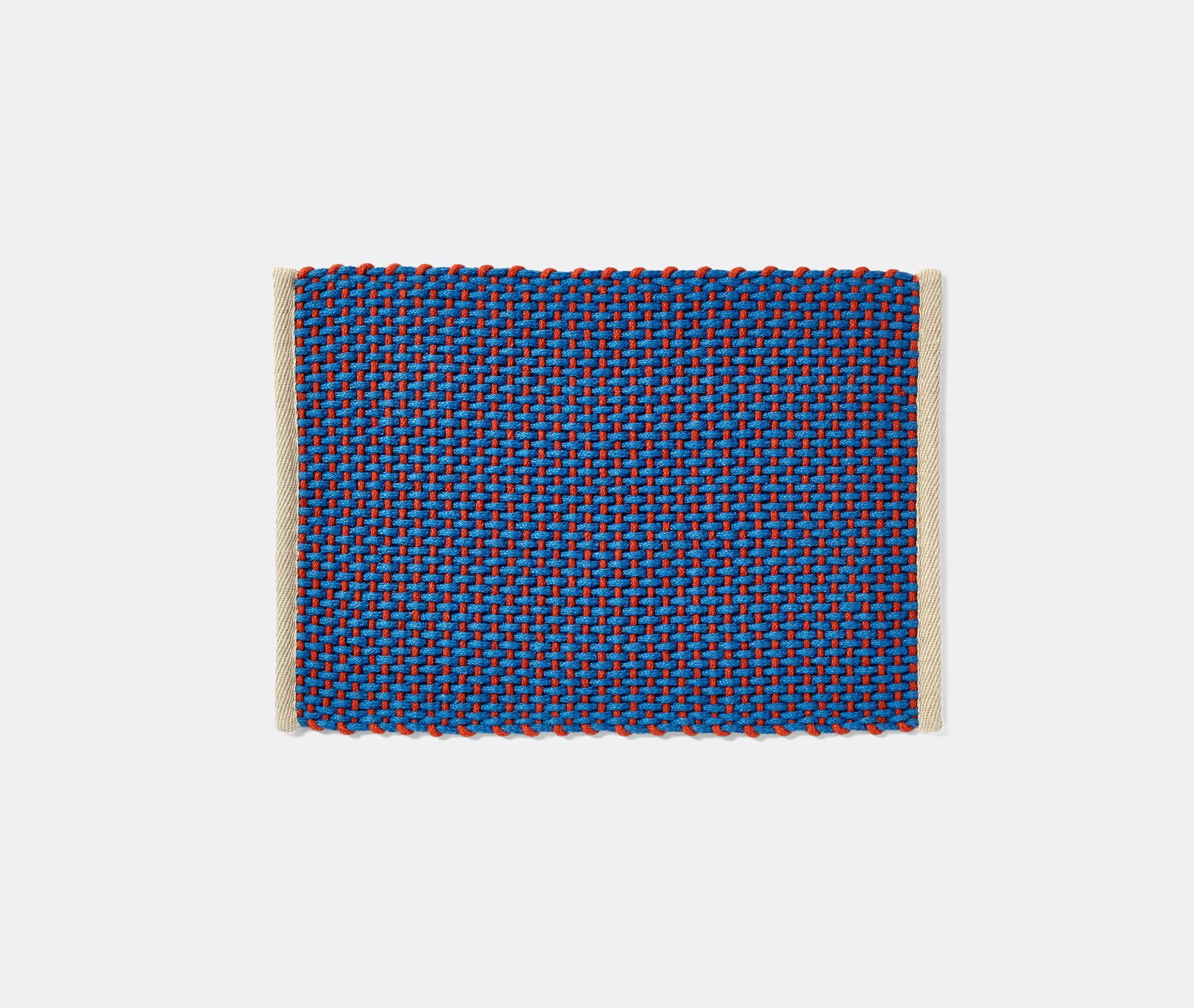 Door Mat Two-Tone Woven - Blue, Jute image