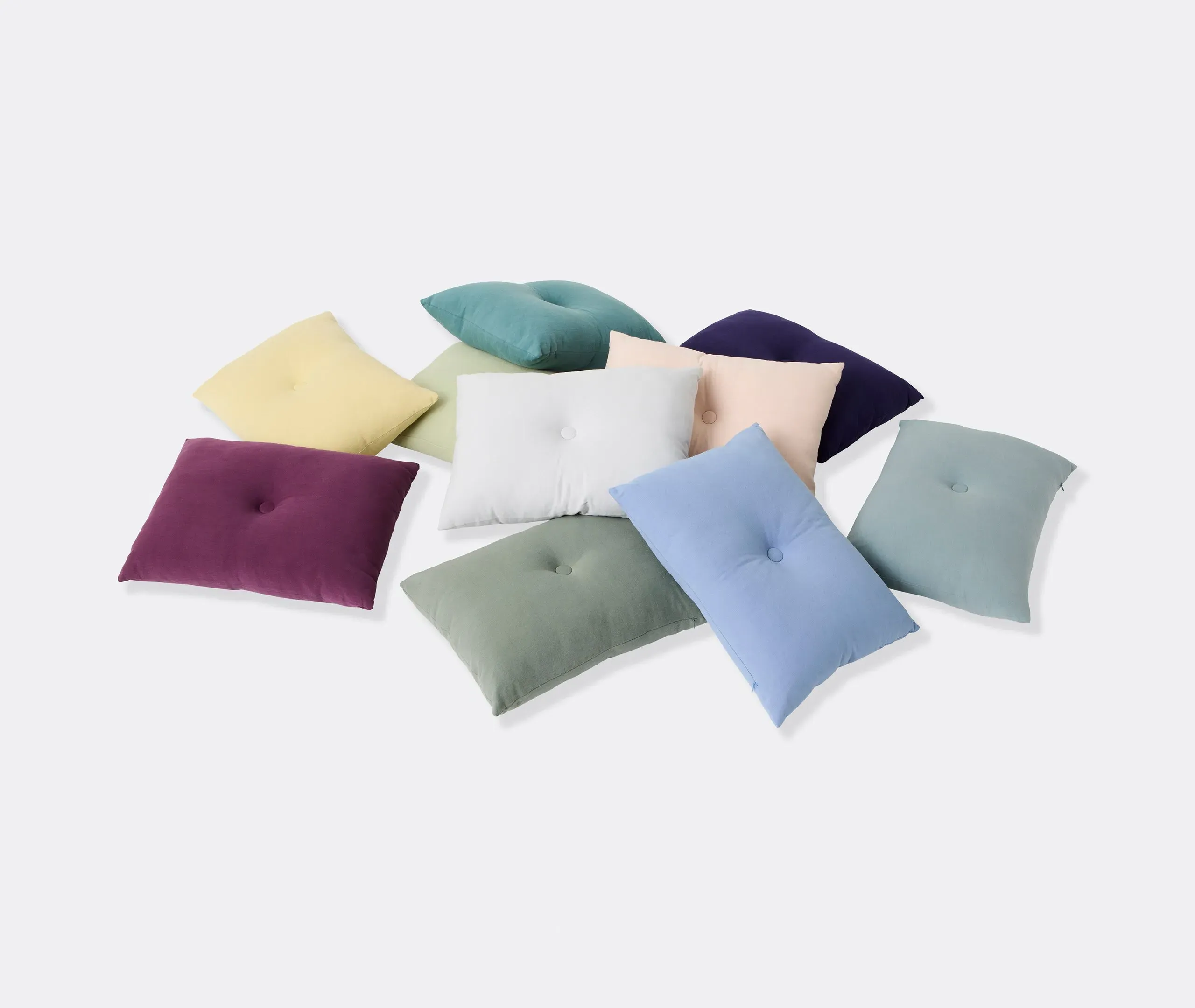 Dot Cushion with Button Detail - Burgundy